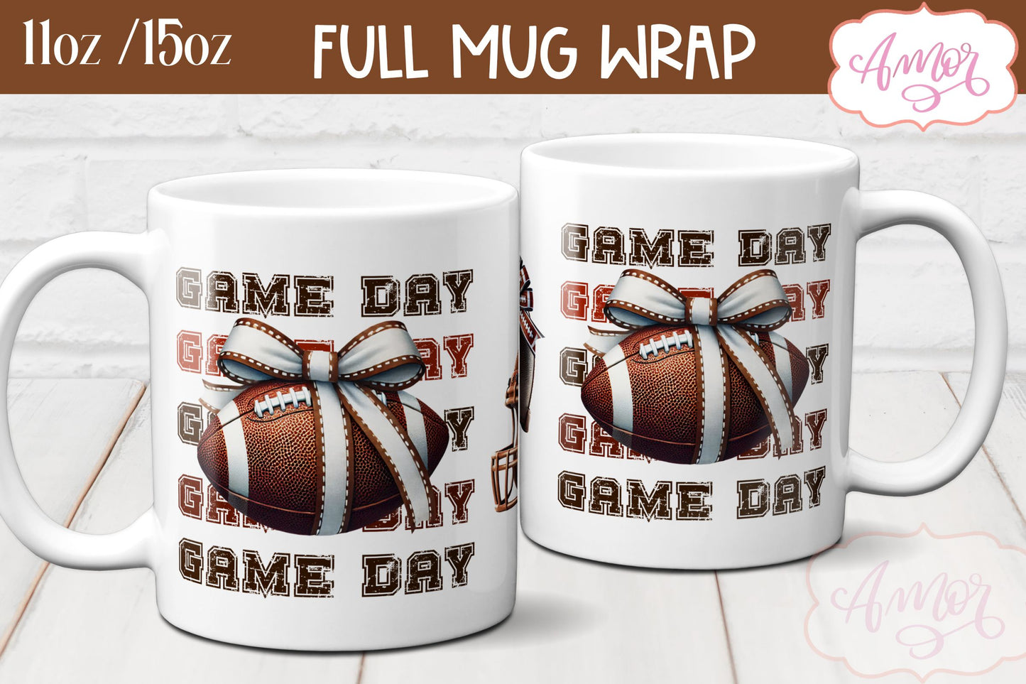 Game day mug wrap sublimation | American Football mug PNG