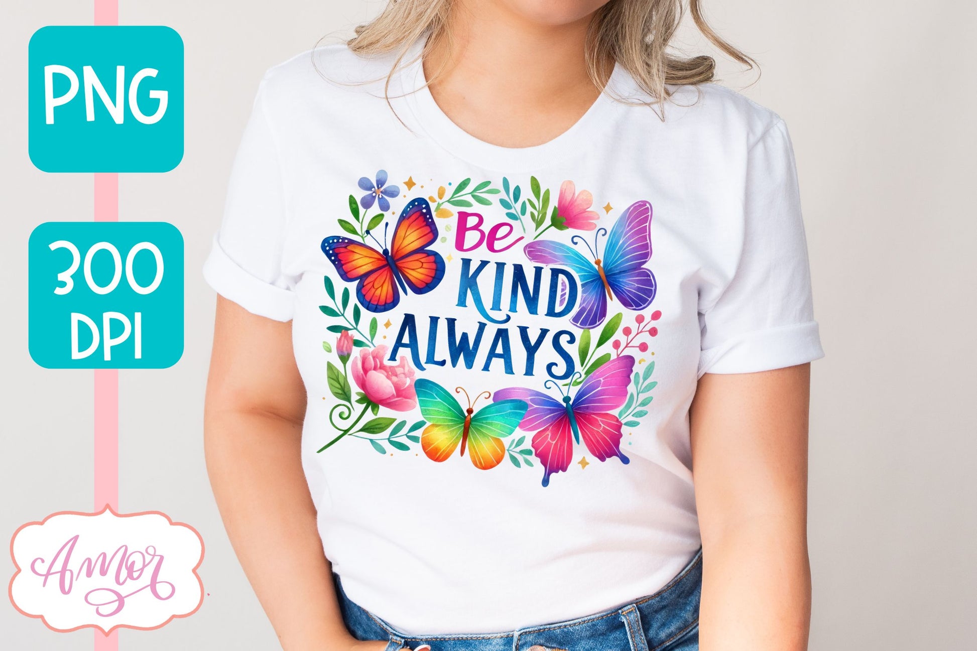 Be kind sublimation design for T-shirts | Butterflies PNG