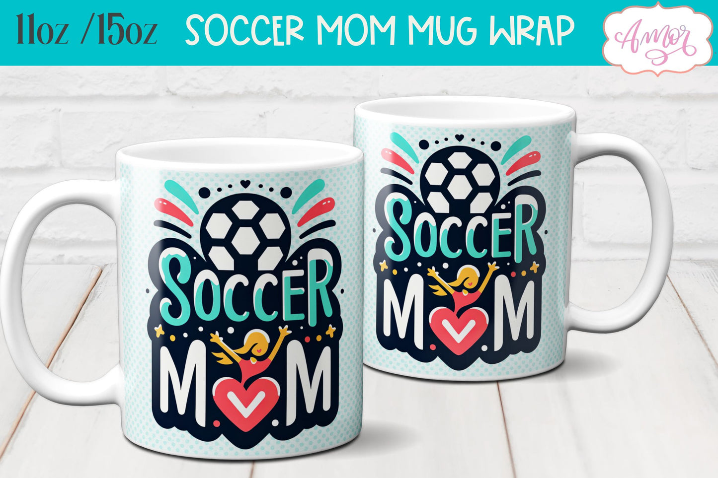 BUNDLE Soccer mom mug wrap PNG for sublimation