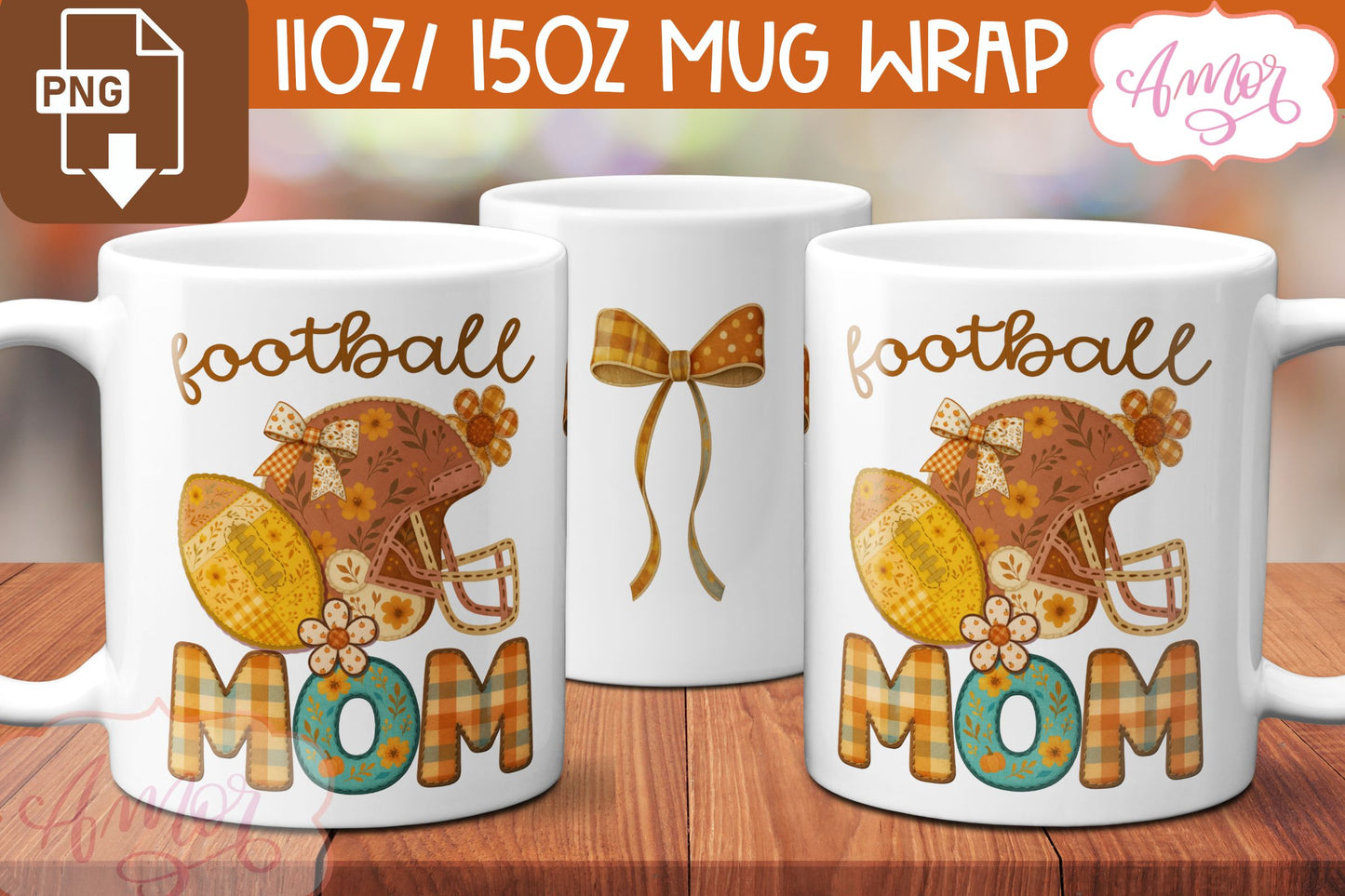 DIGITAL DOWNLOAD BUNDLE American Football coffee mug wrap