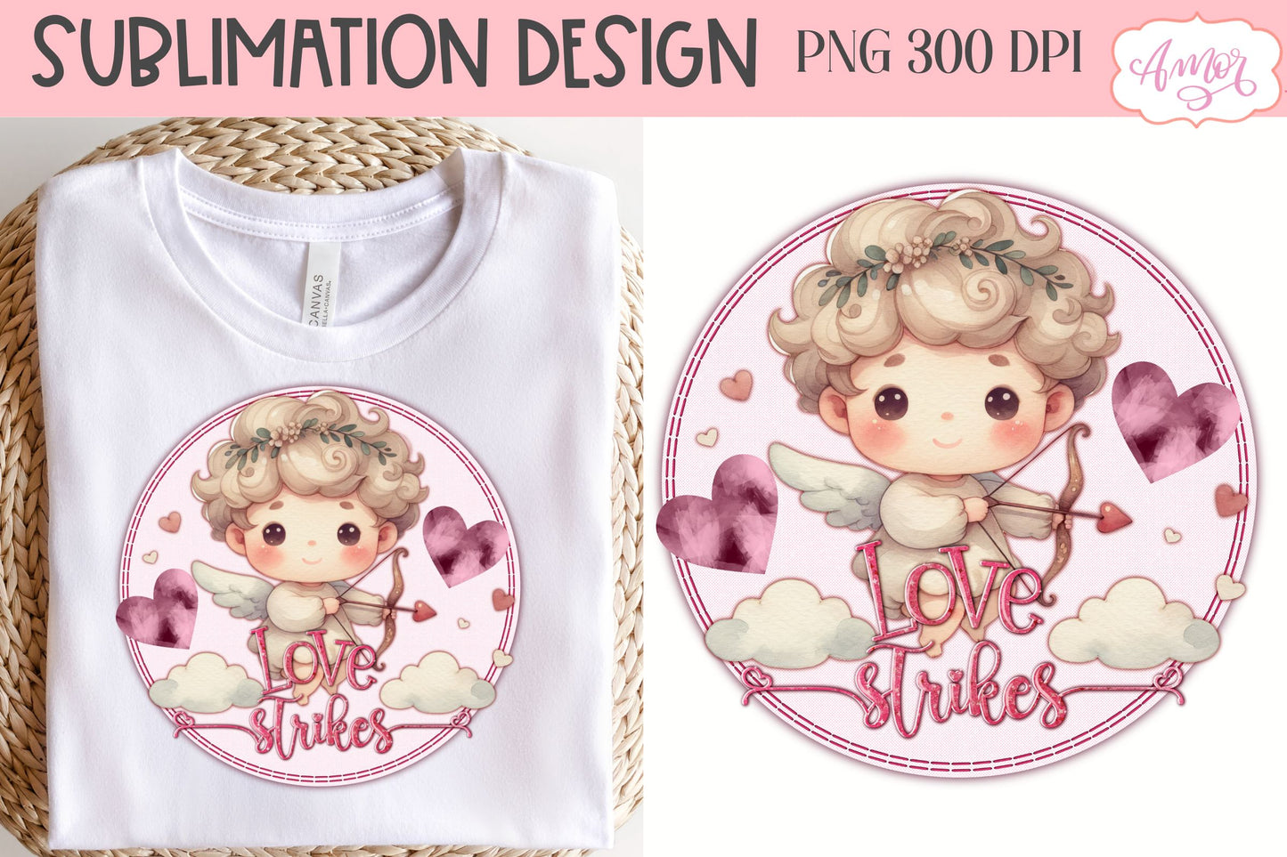 BUNDLE Valentine's day PNG for sublimation | Cute Cupid PNG