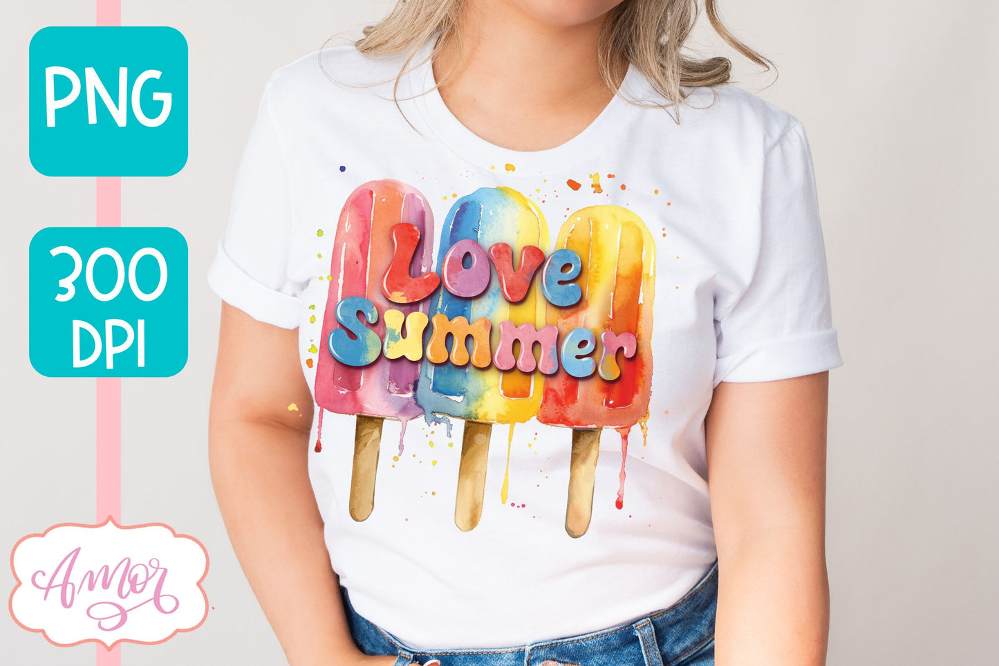 Love Summer PNG for Sublimation design | Ice lolly shirt PNG