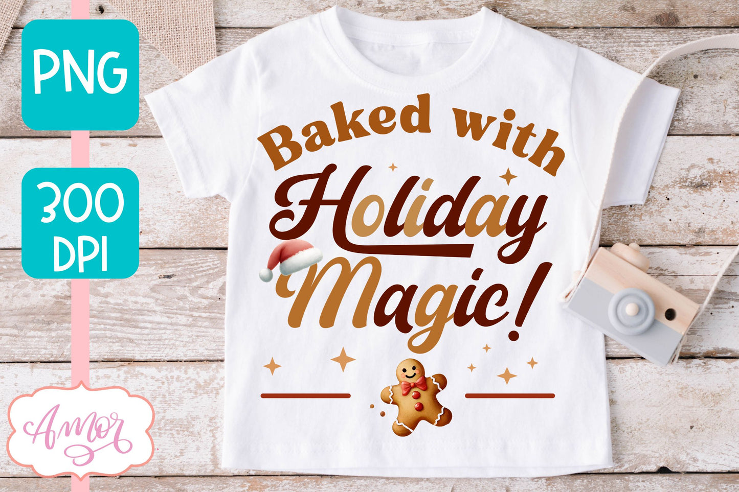 Baked with holiday magic PNG | Cute Christmas Cookies PNG