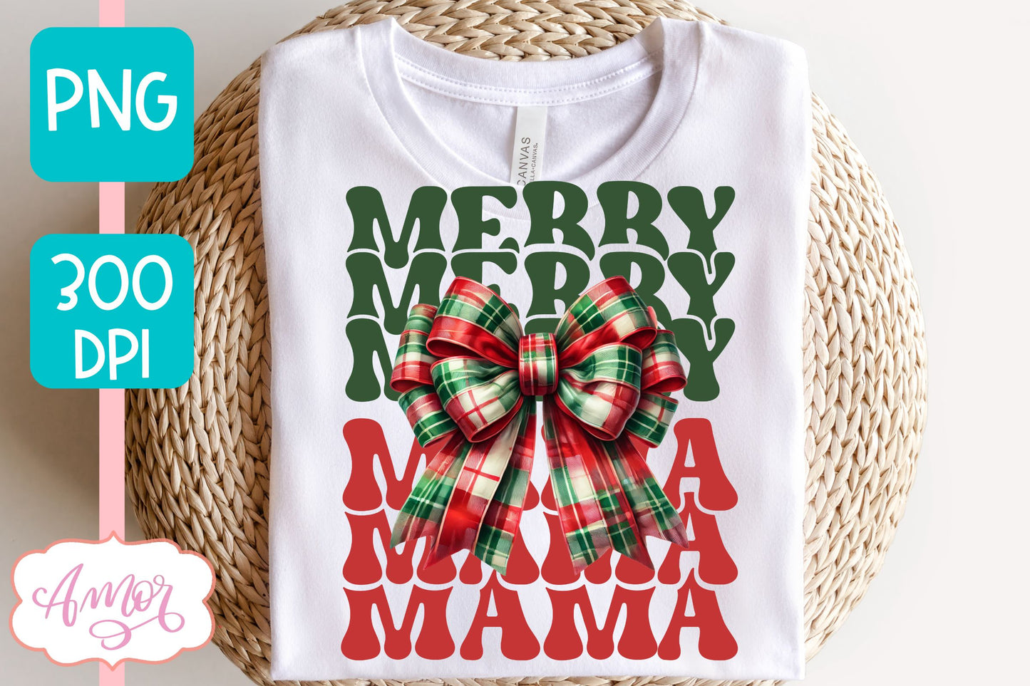 Merry Mama and Mini christmas sublimation PNG designs