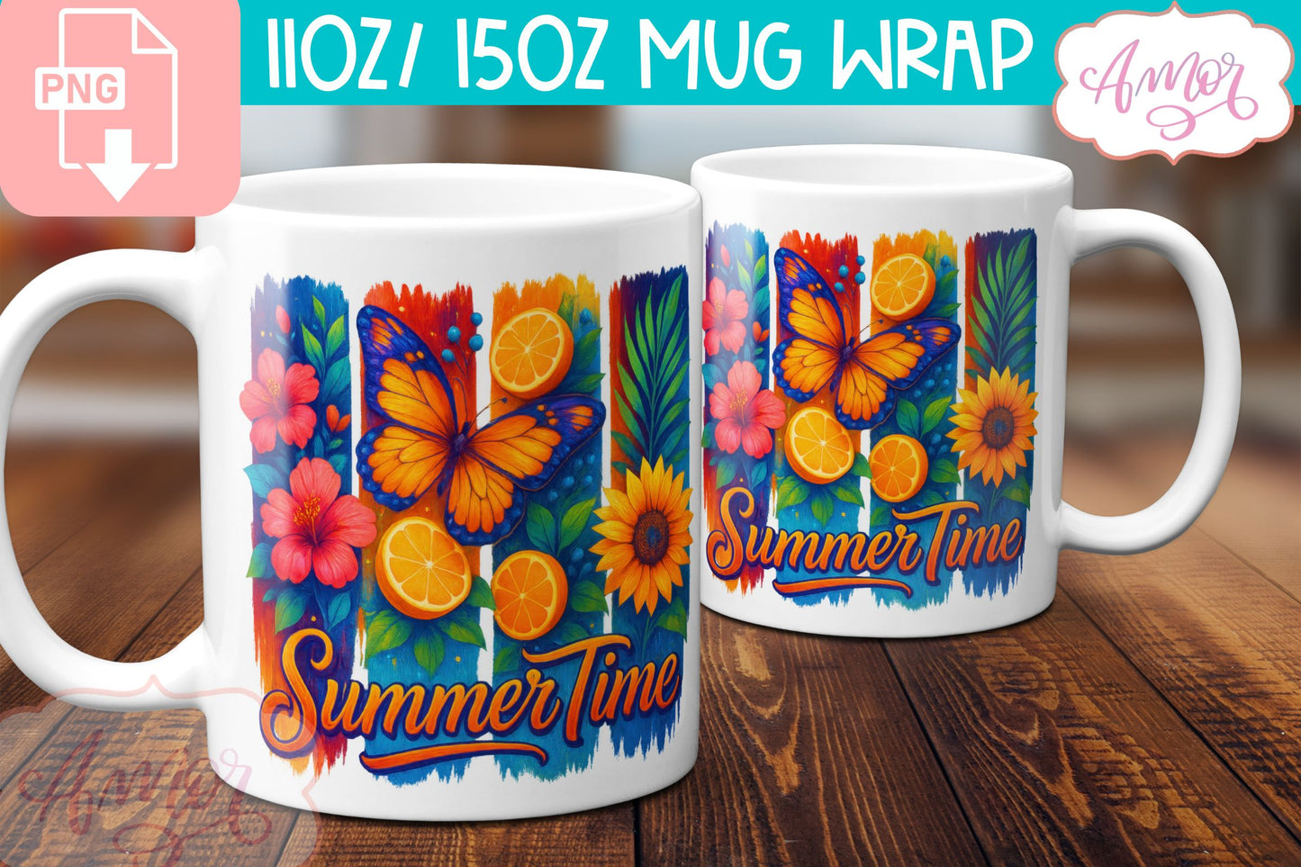 Summer wrap PNG sublimation BUNDLE, Beach mugs bundle PNG