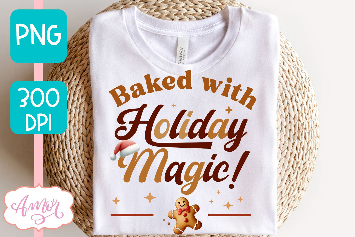 Baked with holiday magic PNG | Cute Christmas Cookies PNG