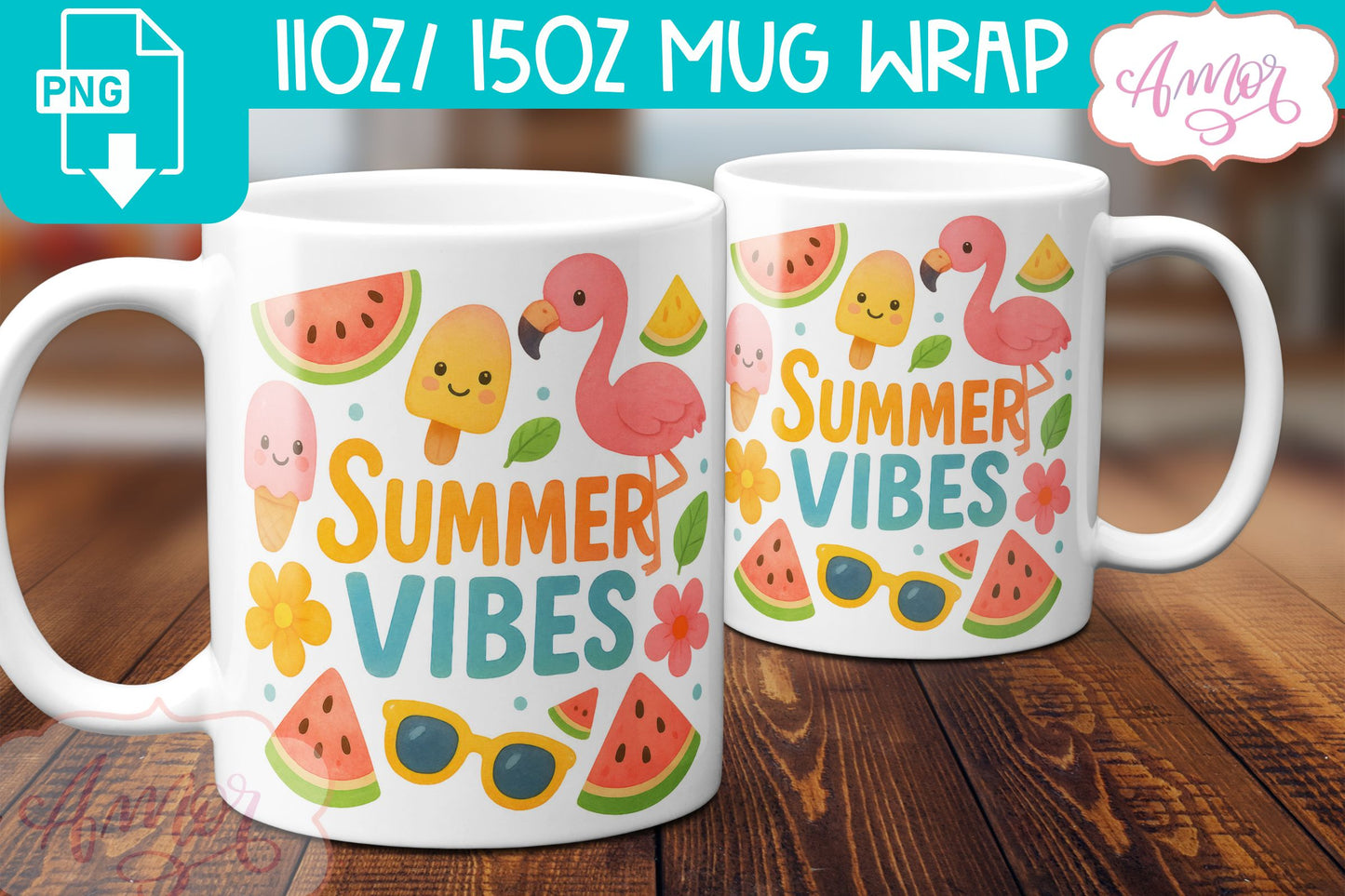 Summer wrap PNG sublimation BUNDLE, Beach mugs bundle PNG