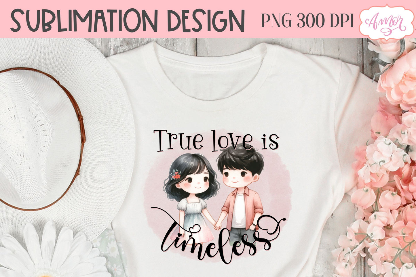 True love is timeless PNG design for Valentine's Day