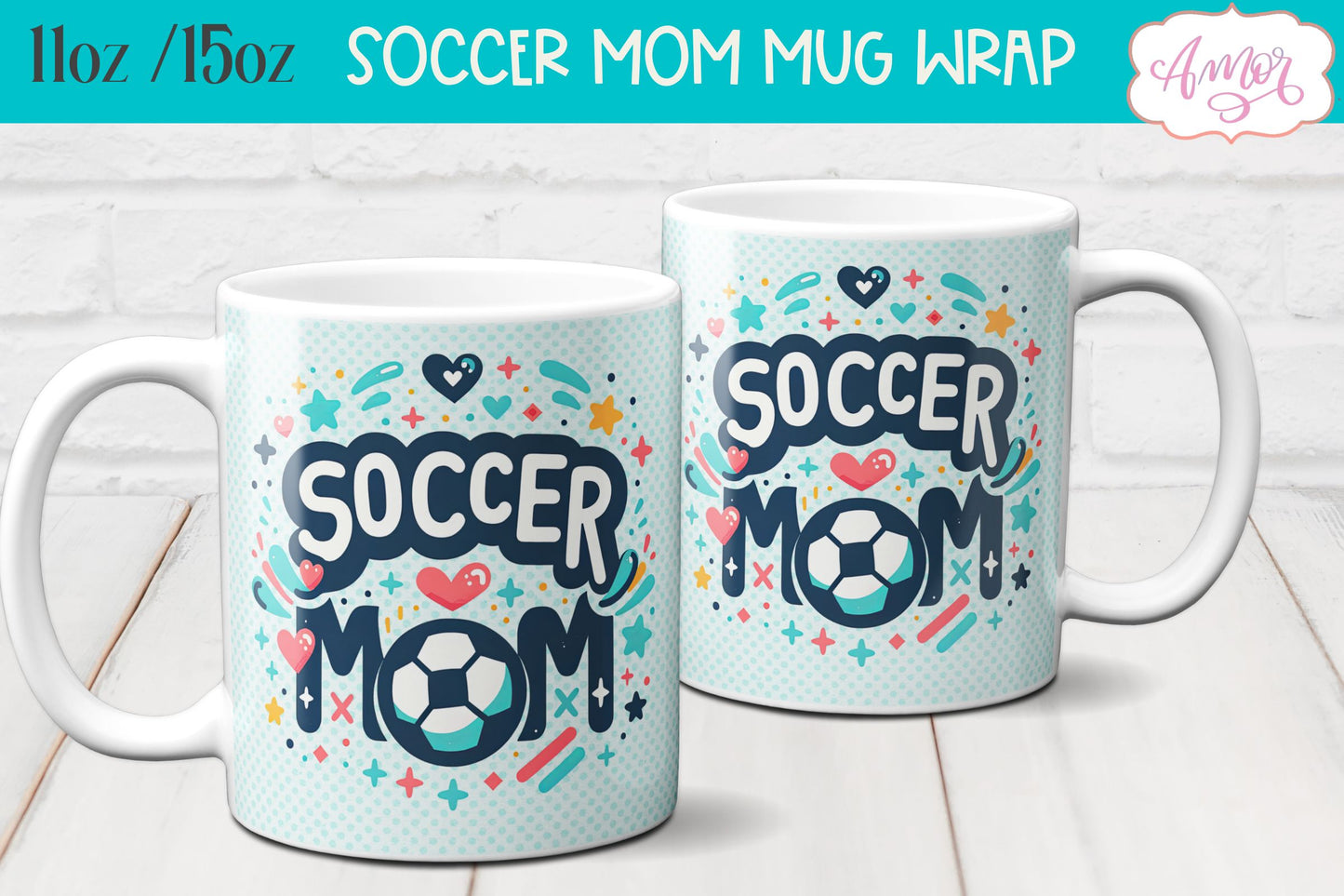 BUNDLE Soccer mom mug wrap PNG for sublimation