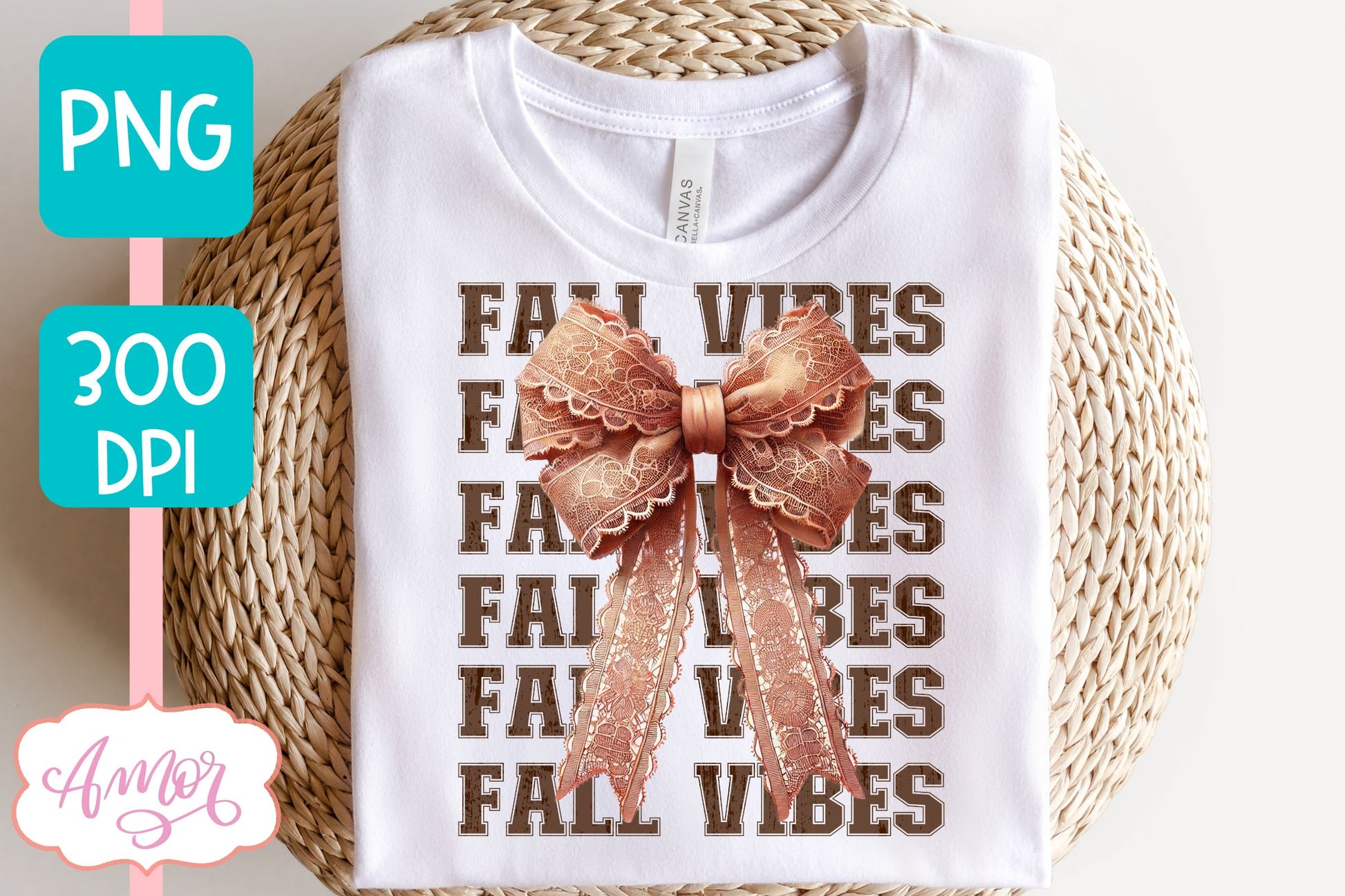 Fall vibes sublimation PNG | Coquette bow PNG design