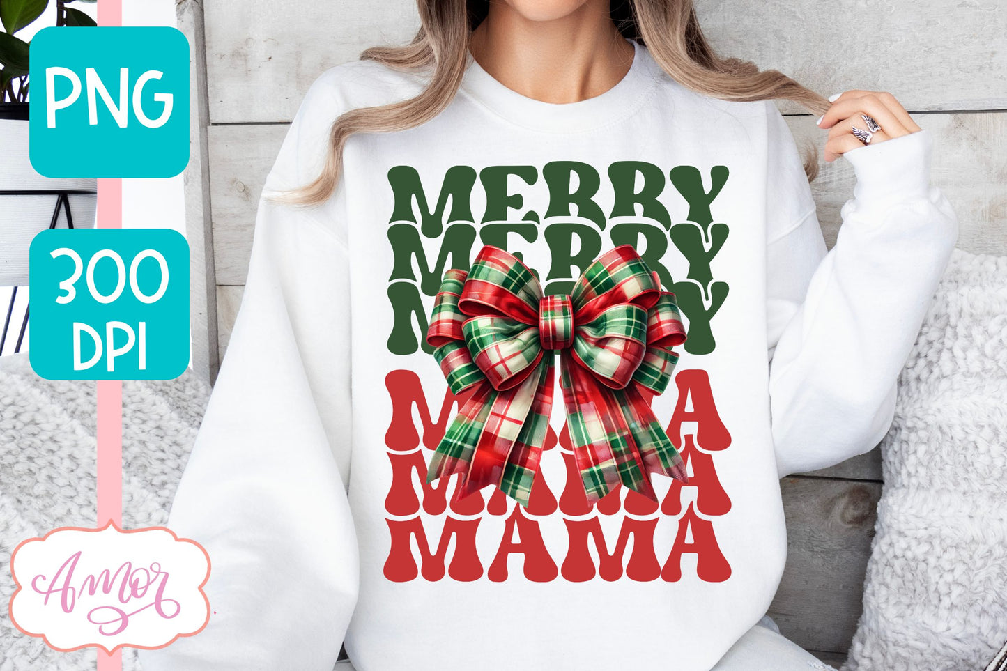 Merry Mama and Mini christmas sublimation PNG designs