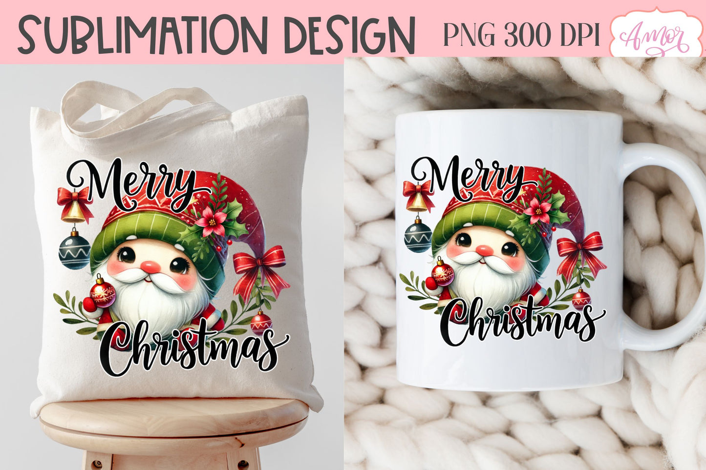 Merry Christmas PNG sublimation | Christmas gnome shirt PNG