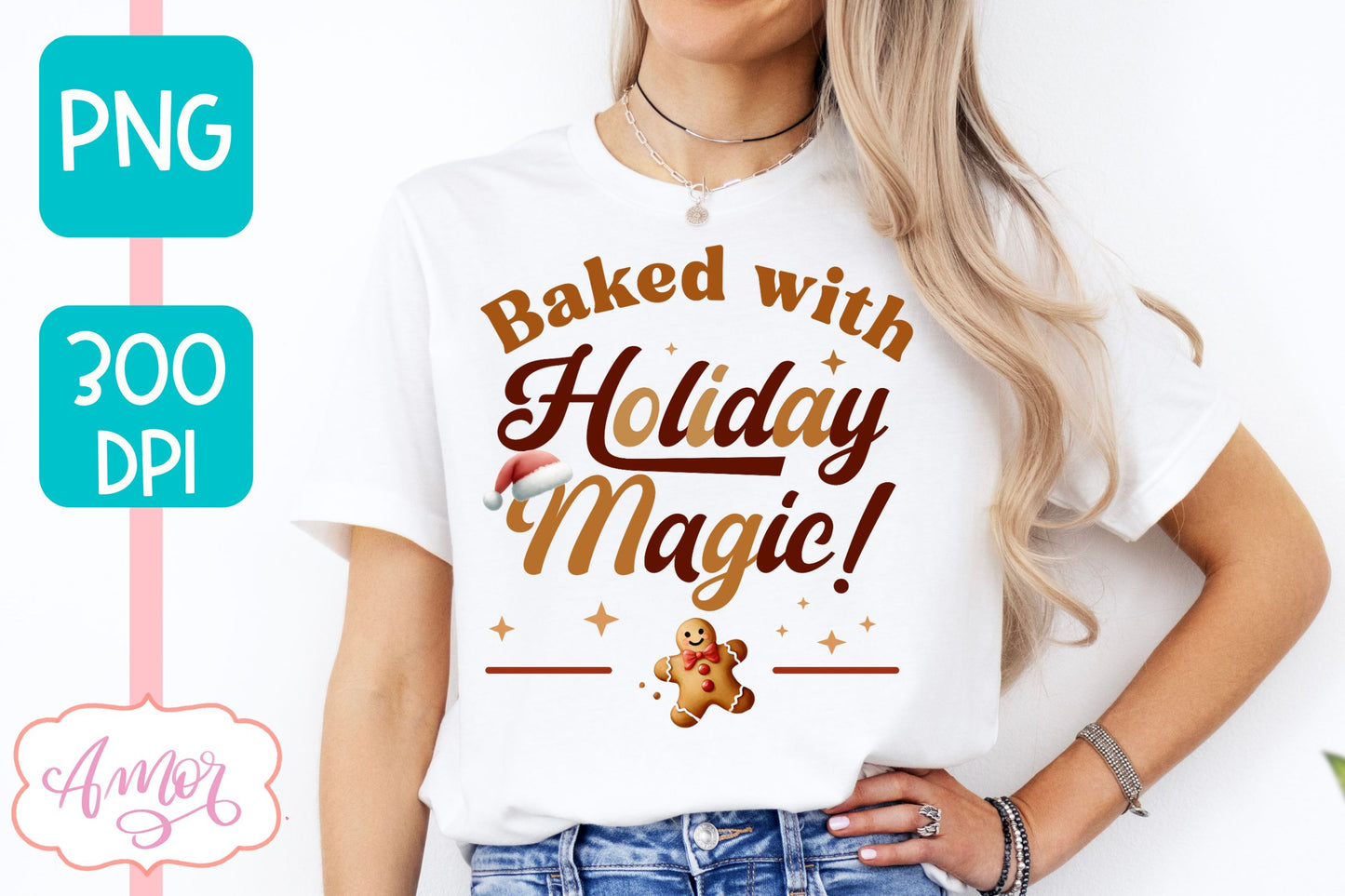 Baked with holiday magic PNG | Cute Christmas Cookies PNG