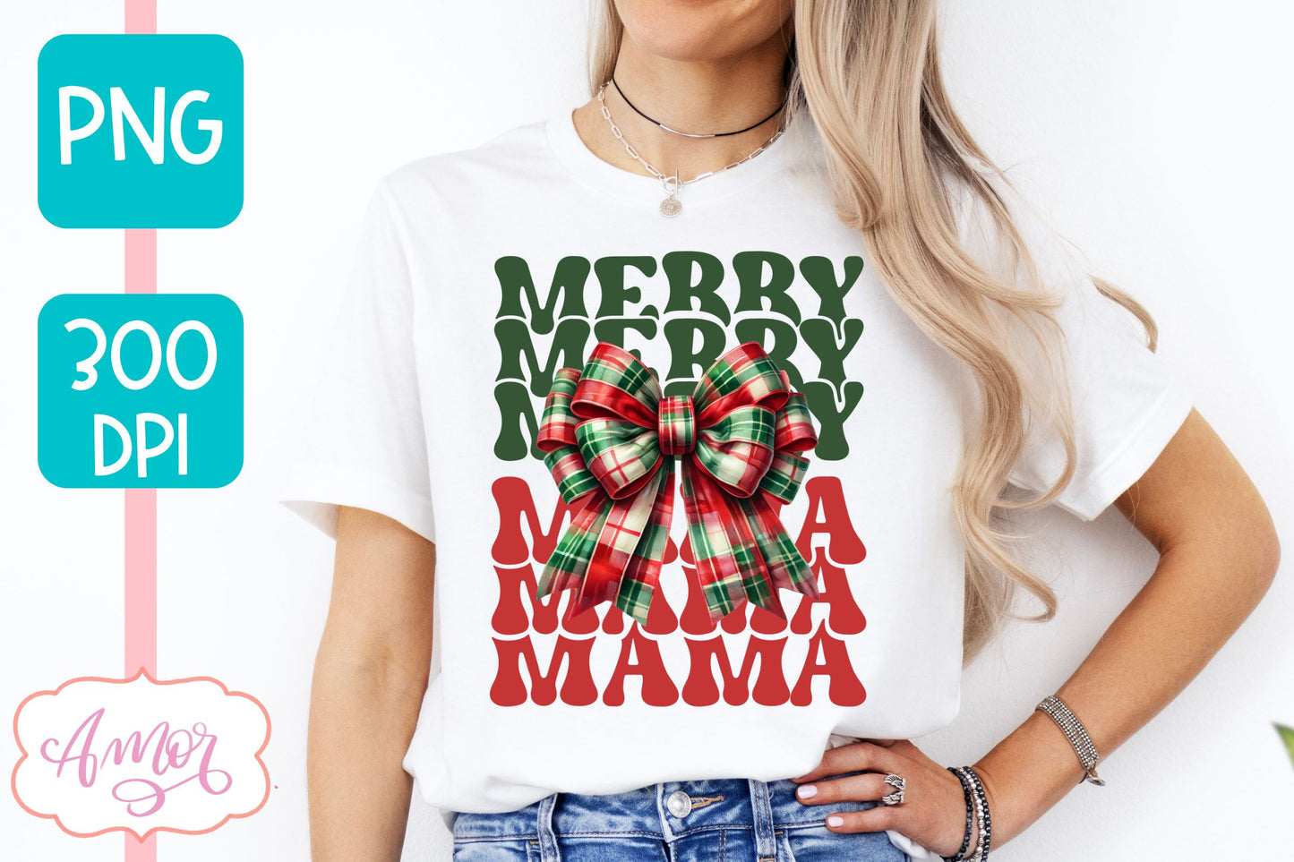 Merry Mama and Mini christmas sublimation PNG designs