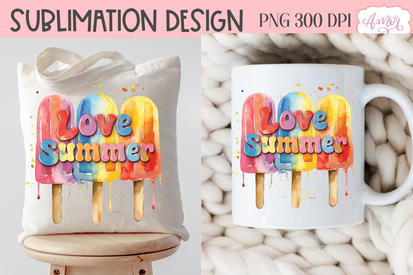 Love Summer PNG for Sublimation design | Ice lolly shirt PNG