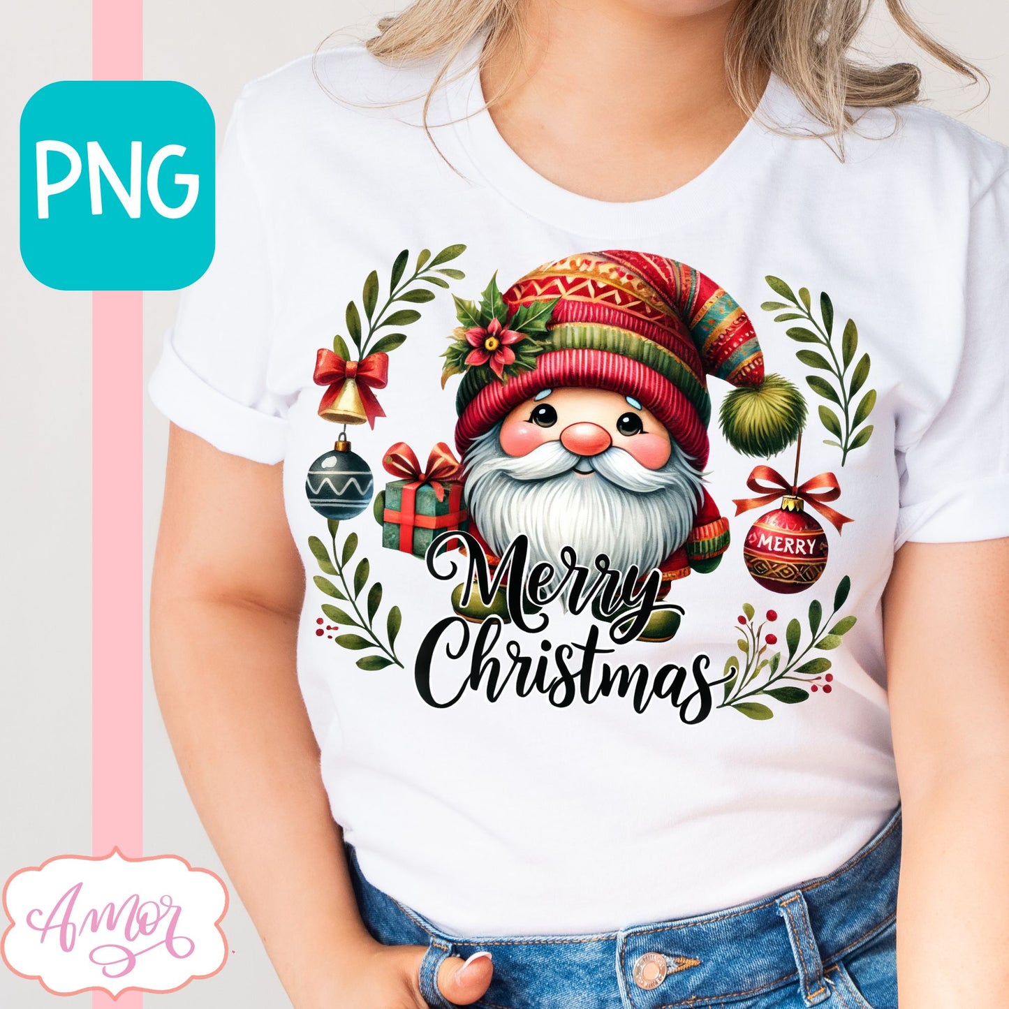 Merry Christmas PNG sublimation | Christmas gnome shirt PNG