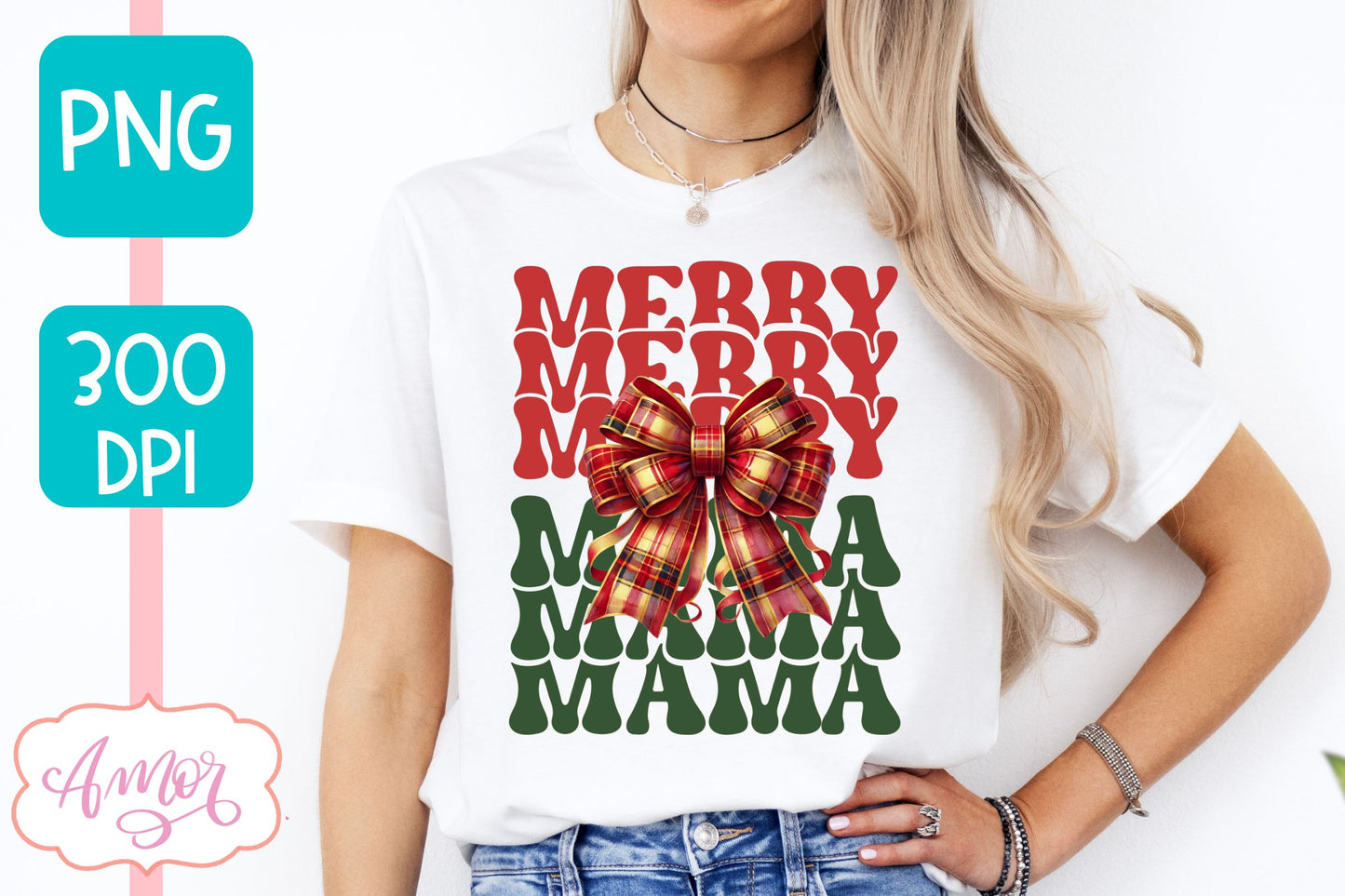 Merry Mama and Mini christmas sublimation PNG designs