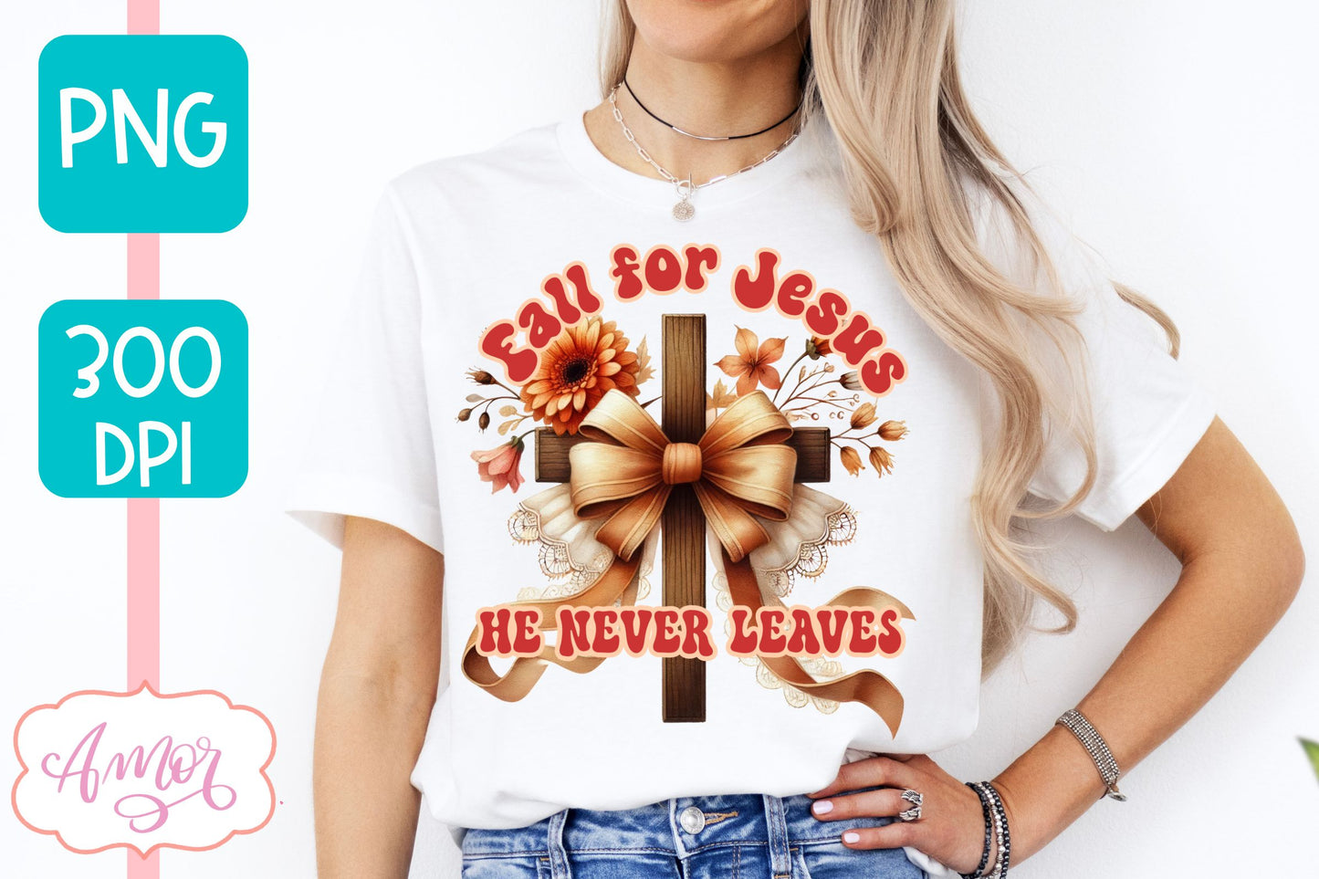 Christian fall shirt sublimation PNG | Fall for Jesus PNG