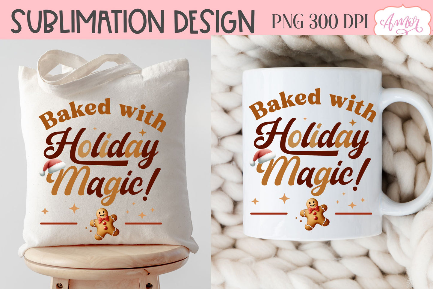 Baked with holiday magic PNG | Cute Christmas Cookies PNG