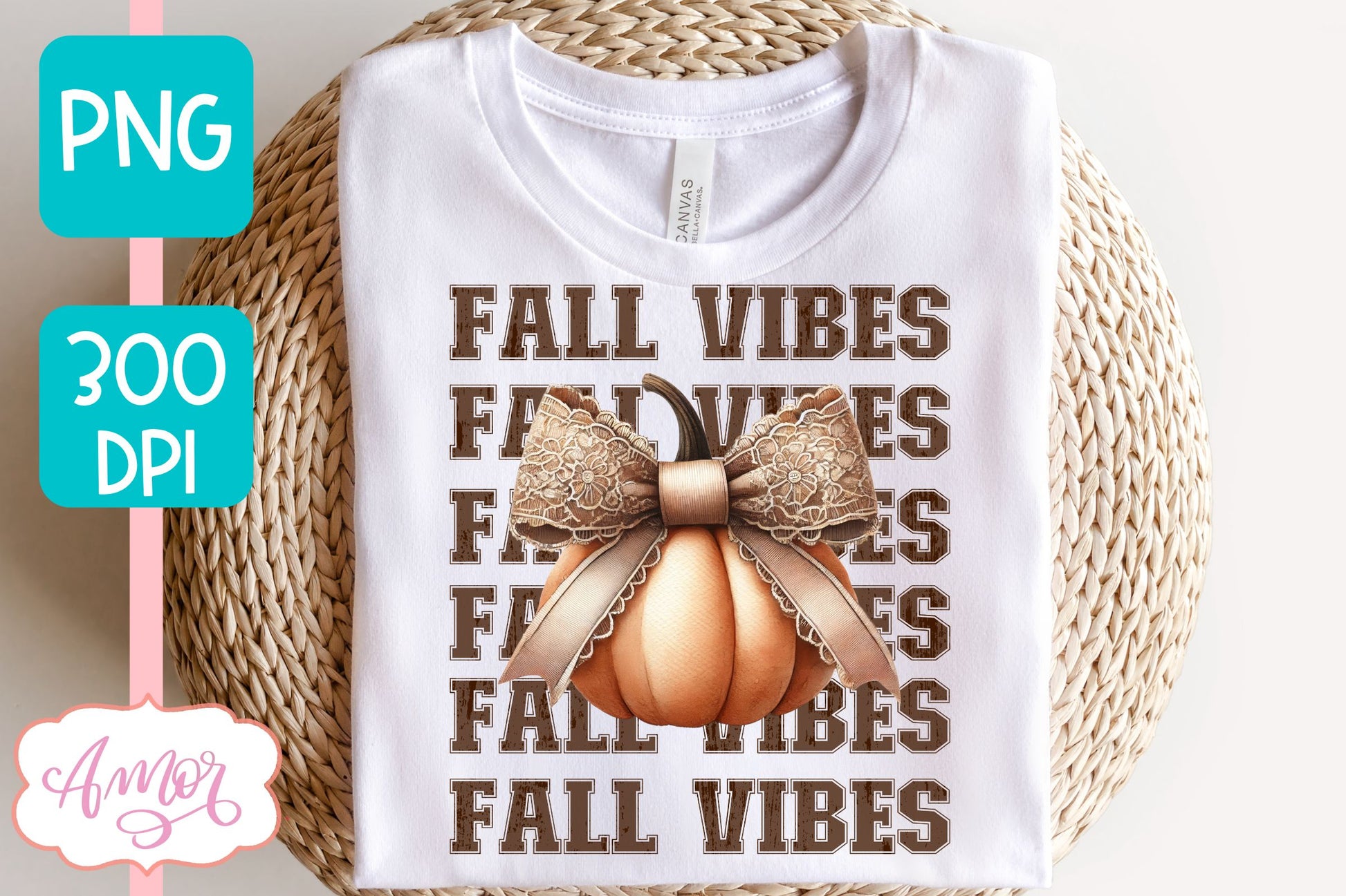 Fall vibes sublimation PNG | Coquette bow PNG design