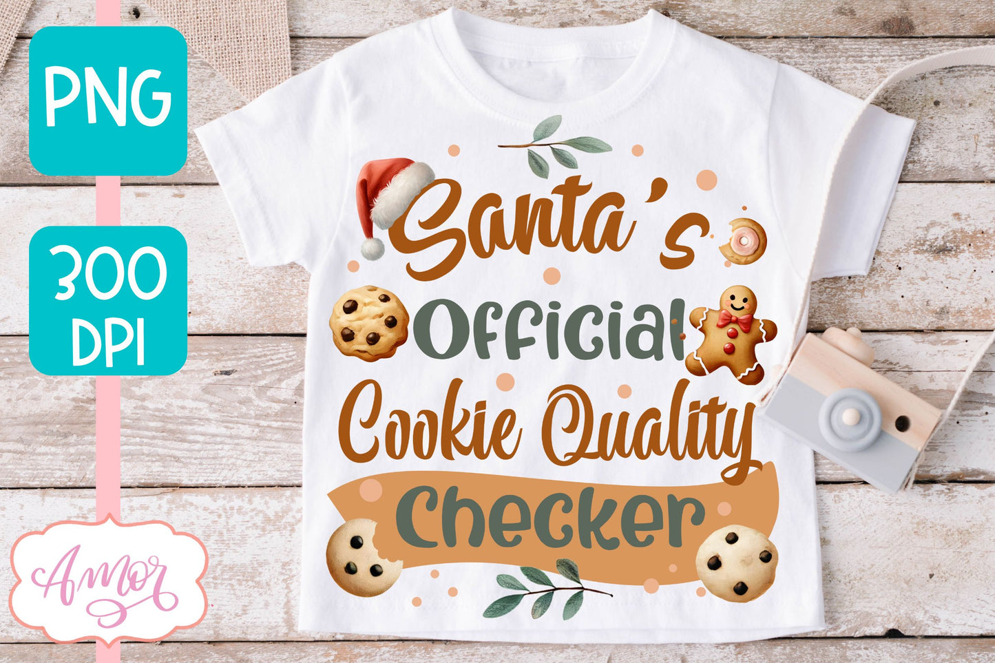 Santa's official cookie checker PNG | Funny Christmas PNG