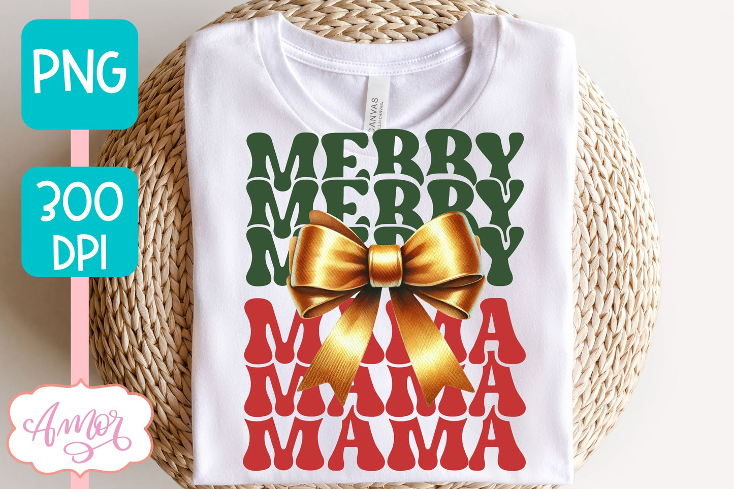 Merry Mama and Mini christmas sublimation PNG designs