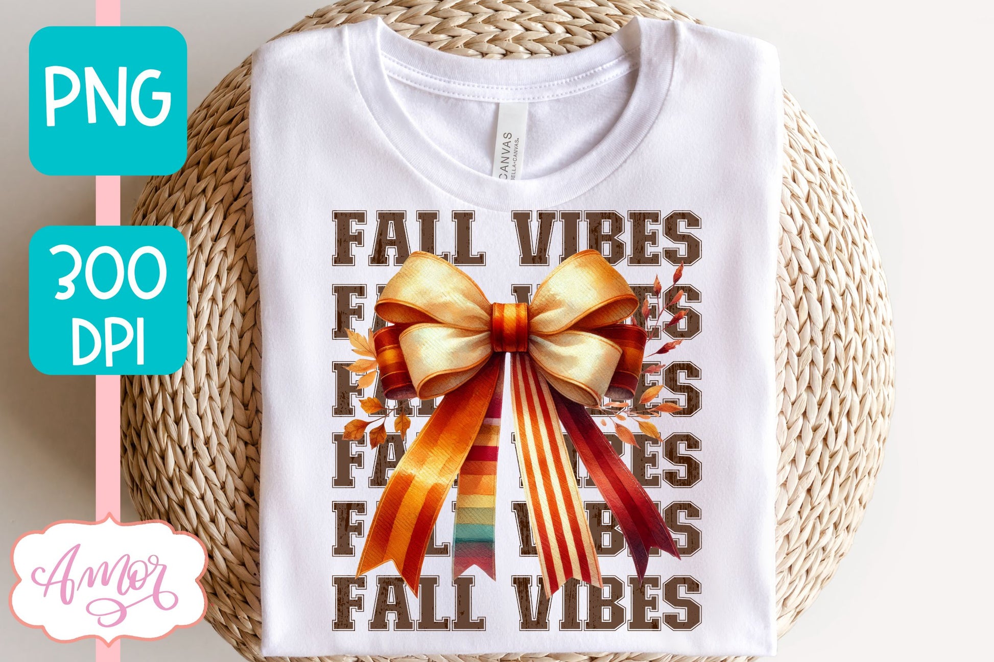 Fall vibes sublimation PNG | Coquette bow PNG design