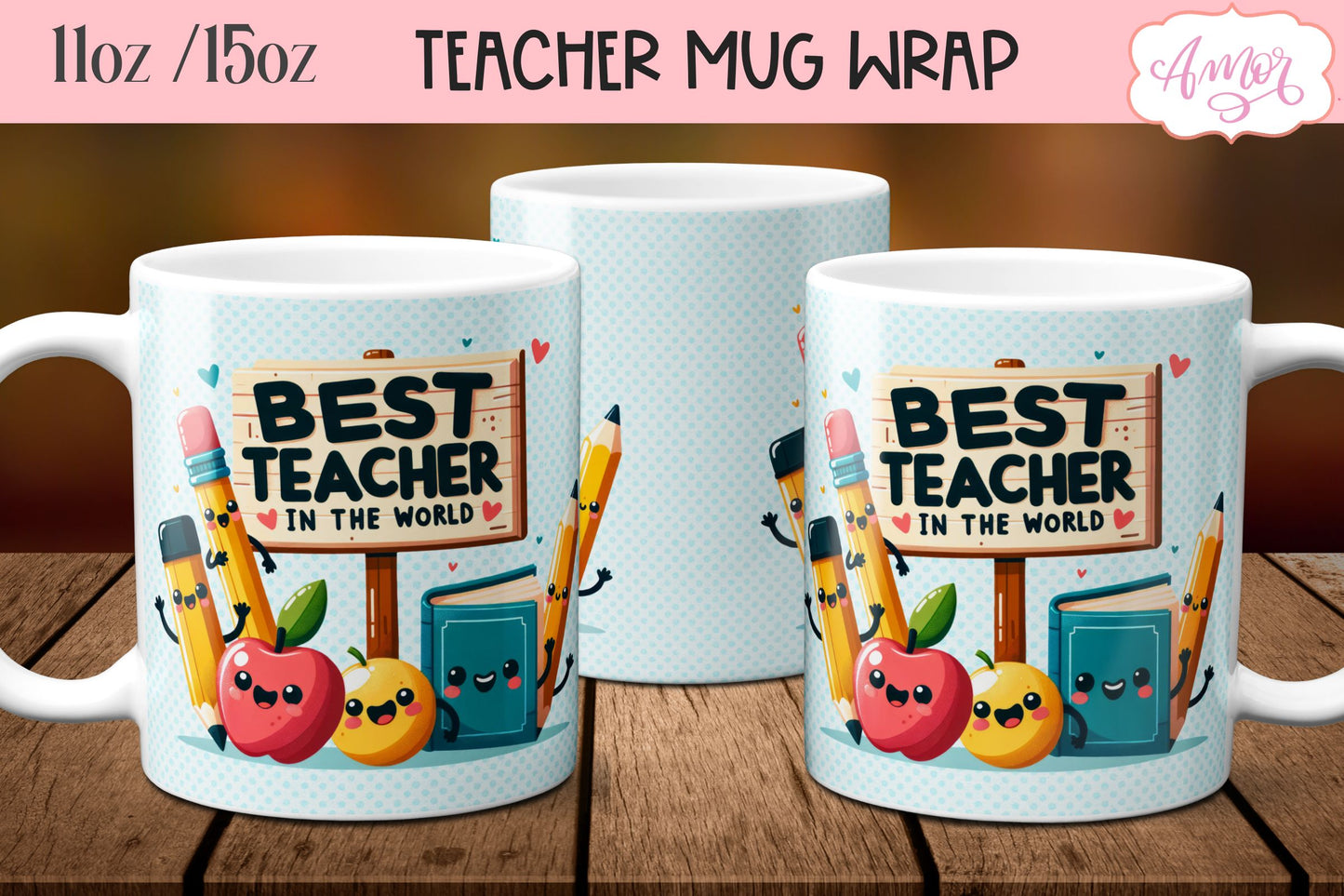 Best Teacher Mug Wrap for Sublimation | Teacher mug PNG