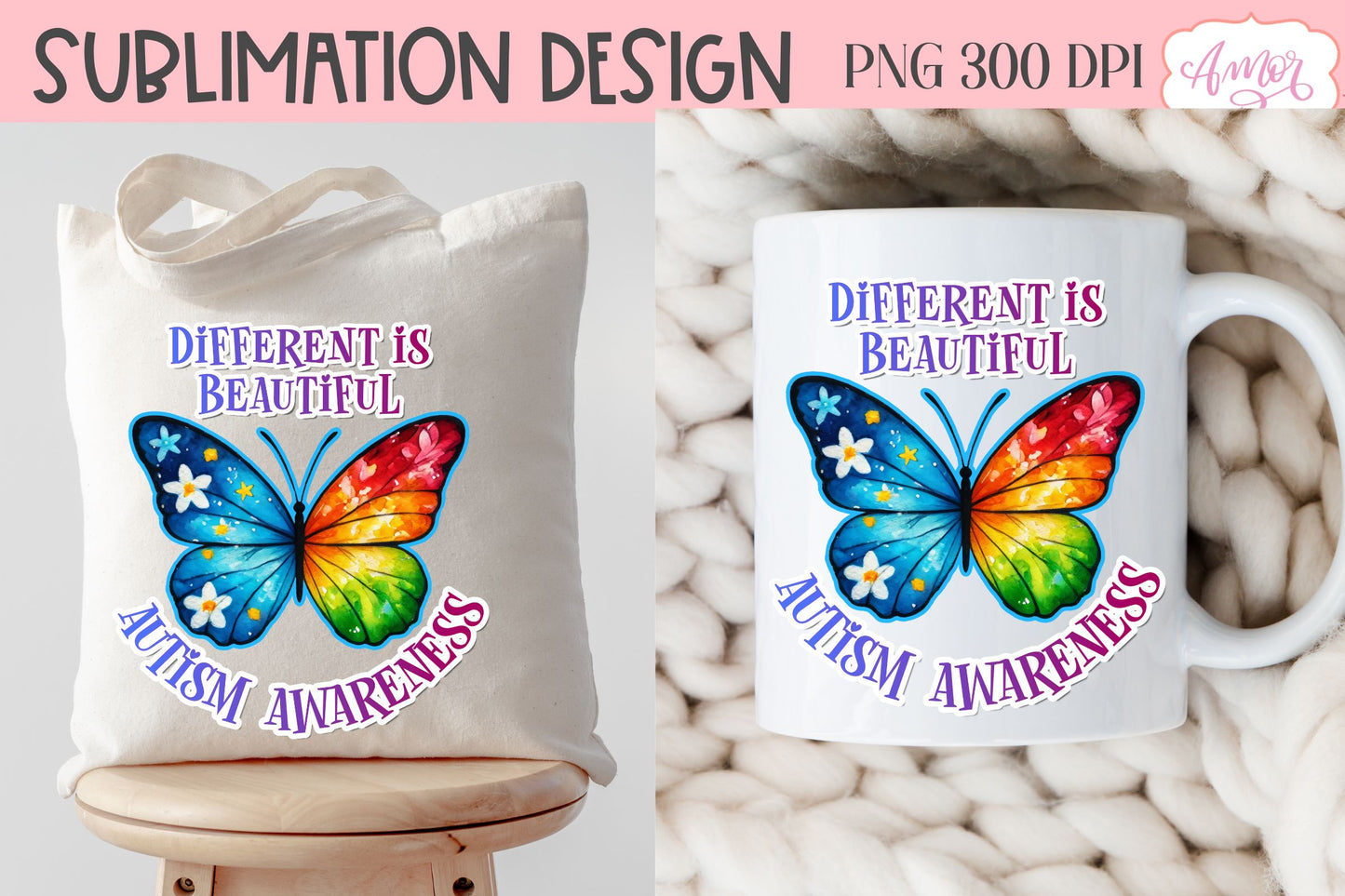 Autism Awareness PNG sublimation | Different is beautiful PNG