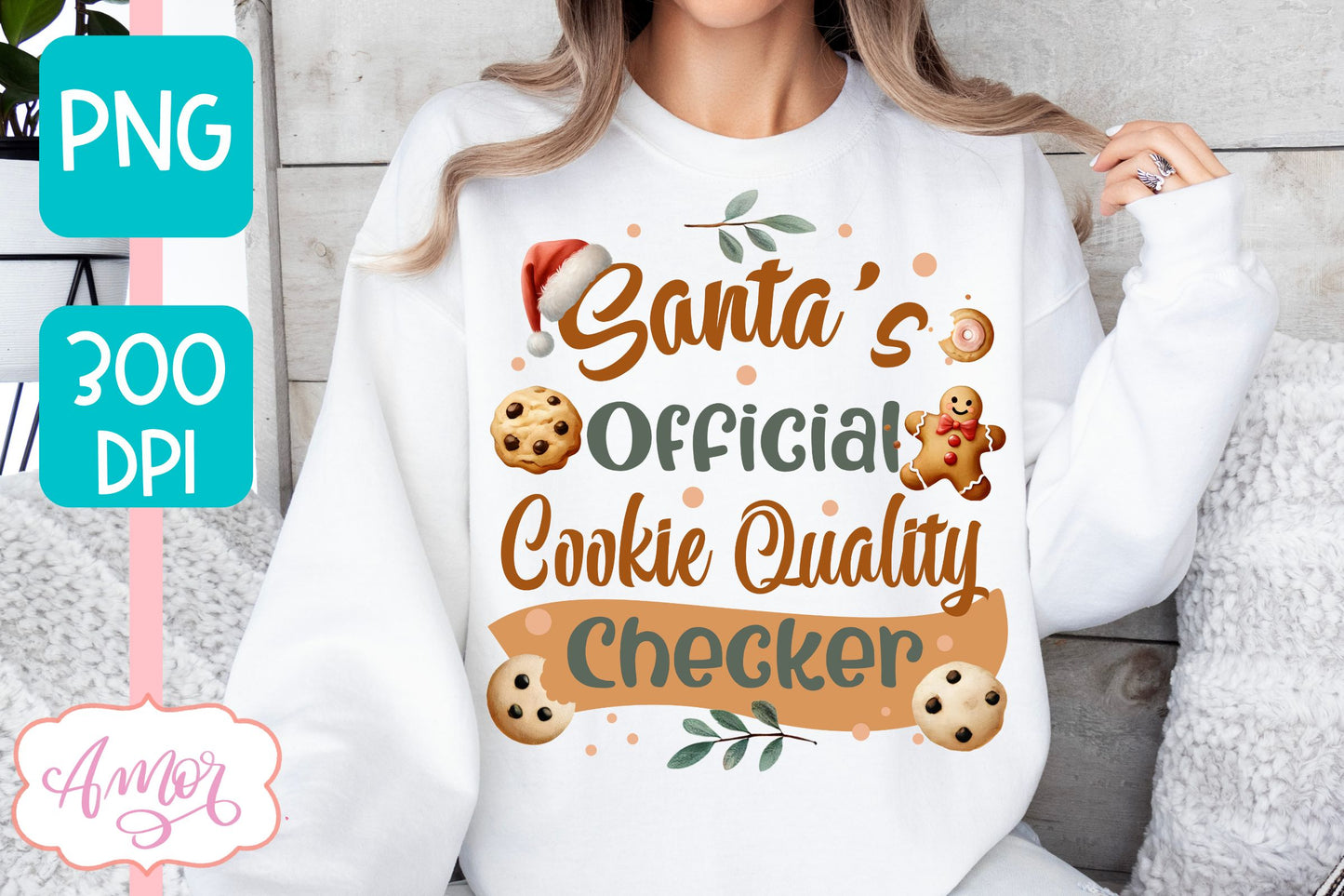 Santa's official cookie checker PNG | Funny Christmas PNG