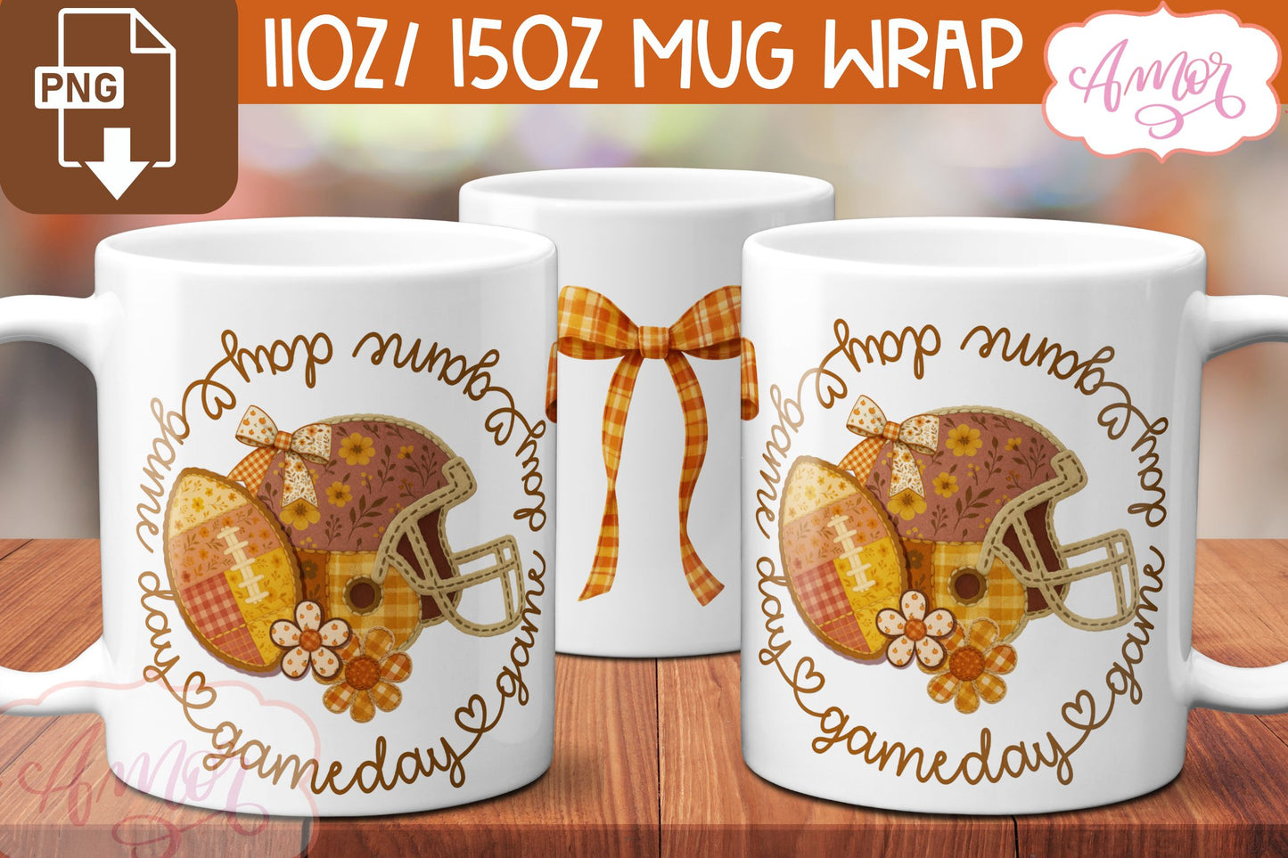 DIGITAL DOWNLOAD BUNDLE American Football coffee mug wrap