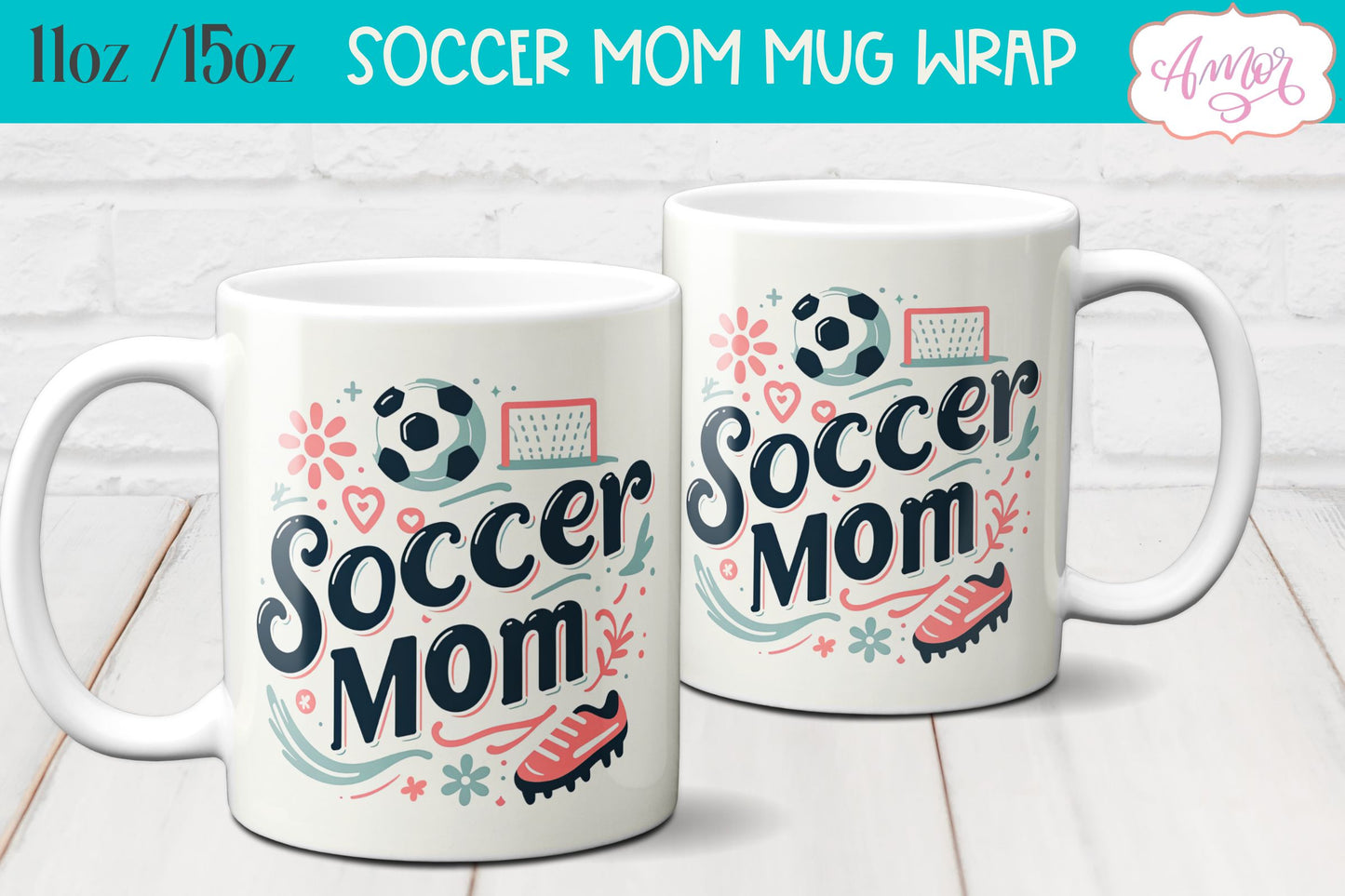 BUNDLE Soccer mom mug wrap PNG for sublimation