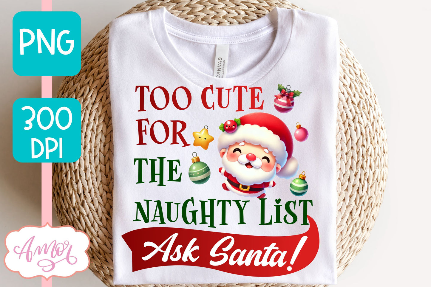 Funny Christmas PNG sublimation | Santa naughty list PNG