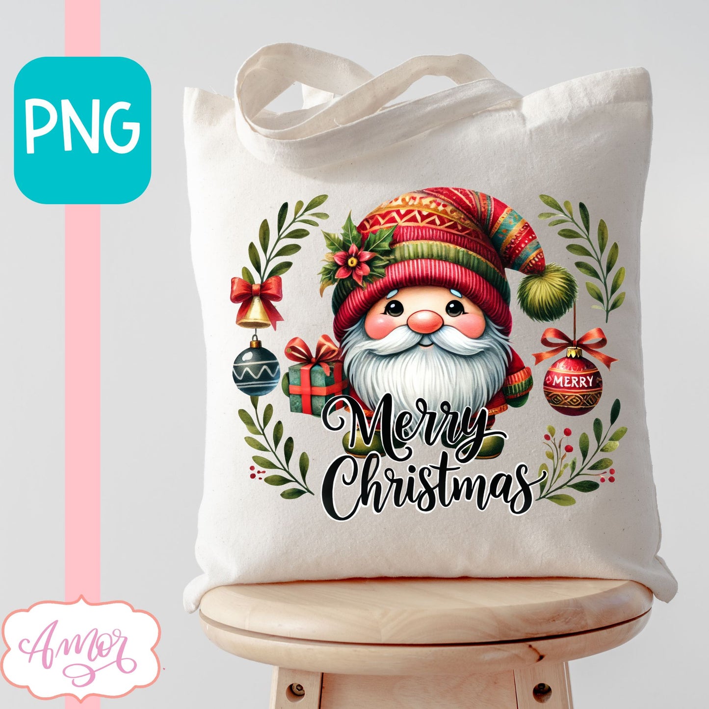 Merry Christmas PNG sublimation | Christmas gnome shirt PNG