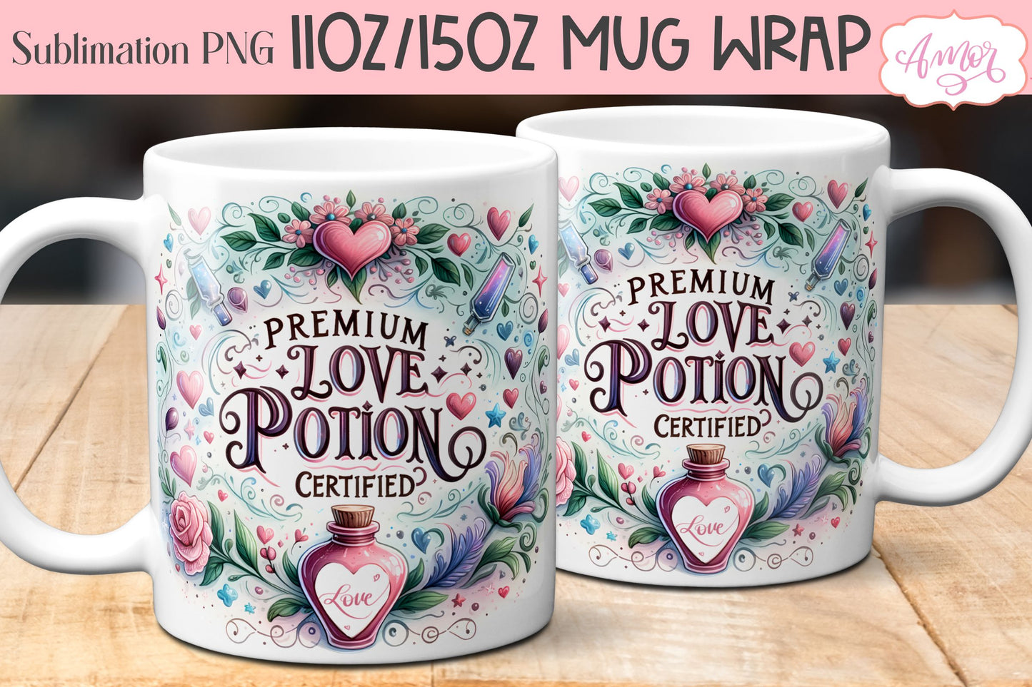 Love potion design for mug Sublimation | Valentine's day mug