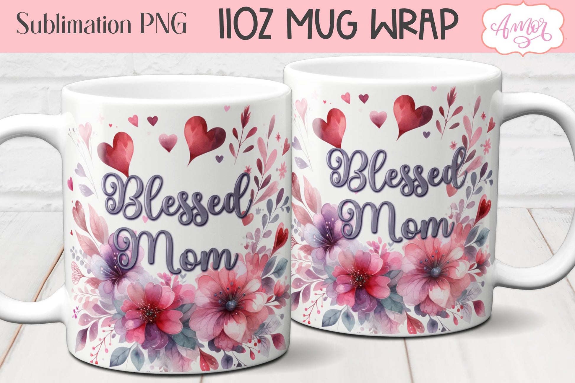 Mom Mug Wrap PNG Bundle| Mother's Day Mug Sublimation