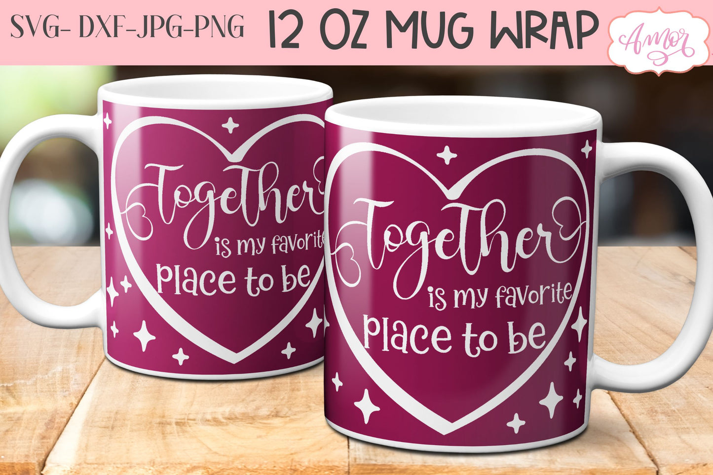 BUNDLE Valentines Mug Wraps SVG for 12oz mugs infusible ink