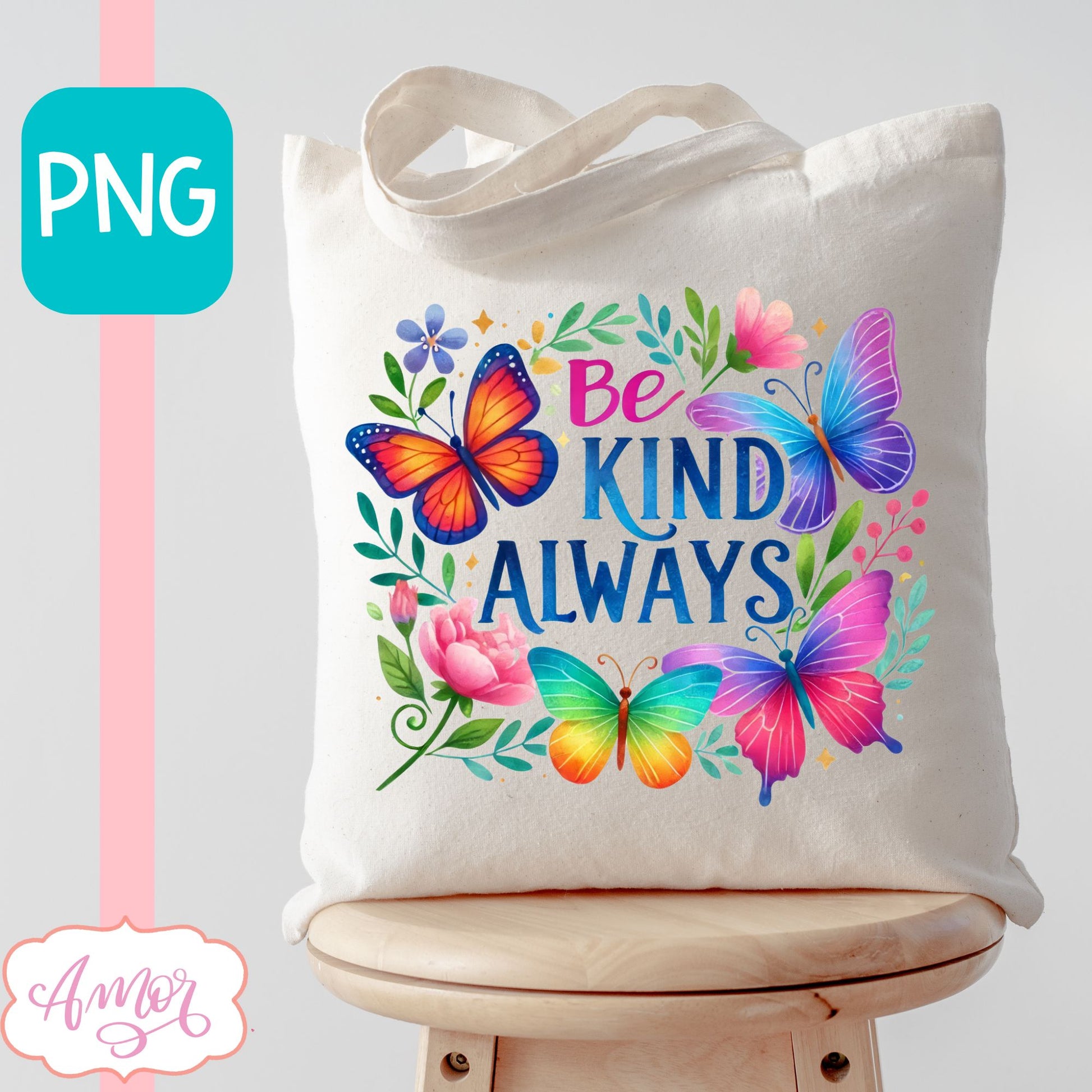 Be kind sublimation design for T-shirts | Butterflies PNG