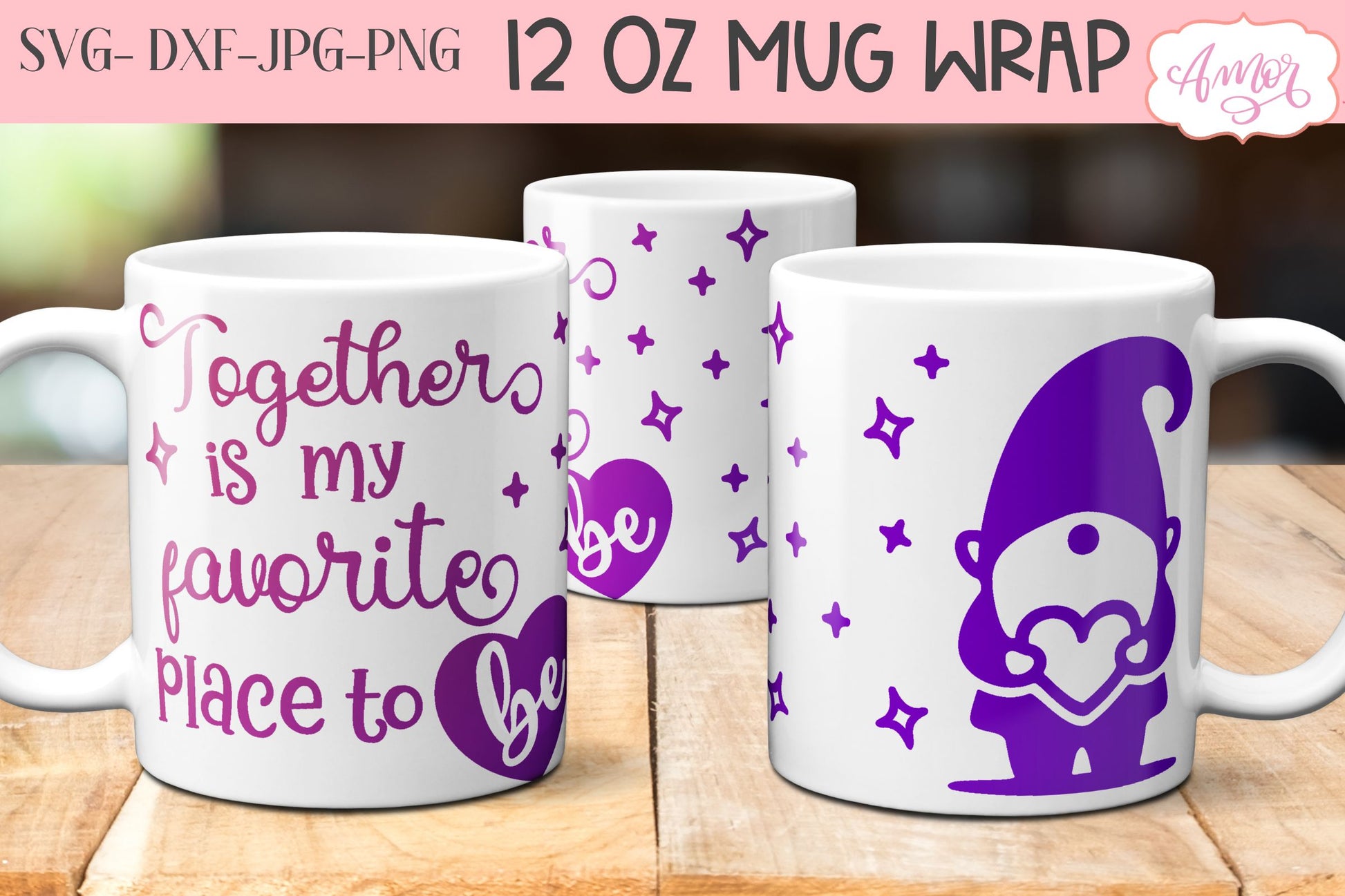 BUNDLE Valentines Mug Wraps SVG for 12oz mugs infusible ink