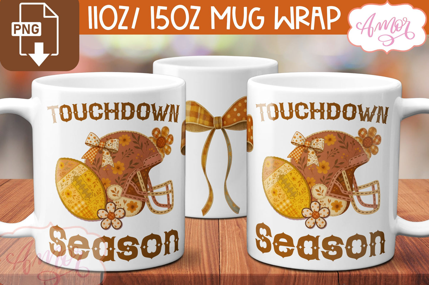 DIGITAL DOWNLOAD BUNDLE American Football coffee mug wrap
