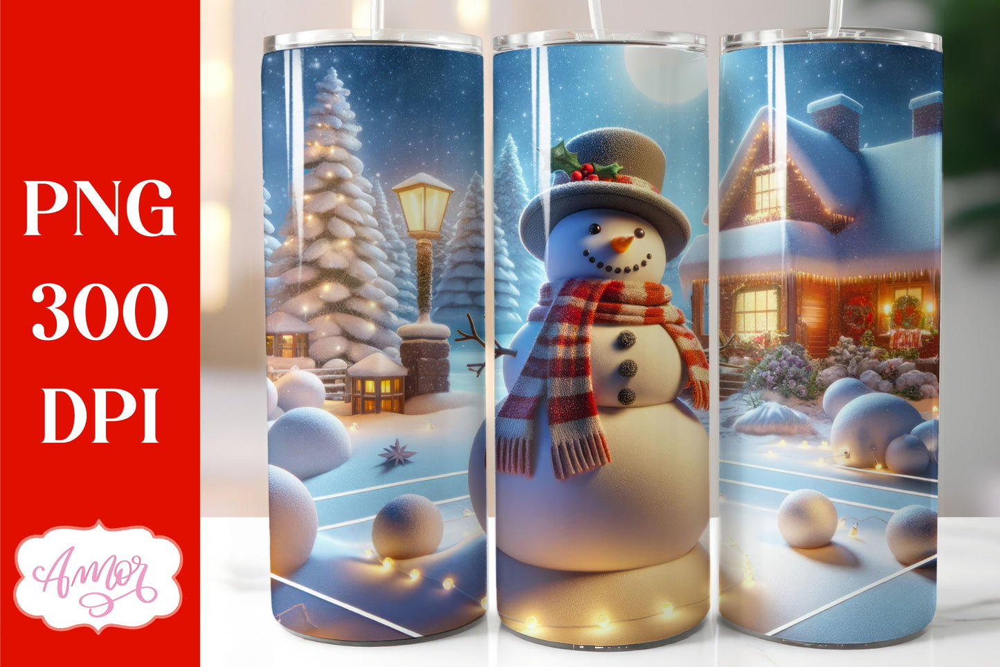 Christmas snowman tumbler wrap for sublimation bundle