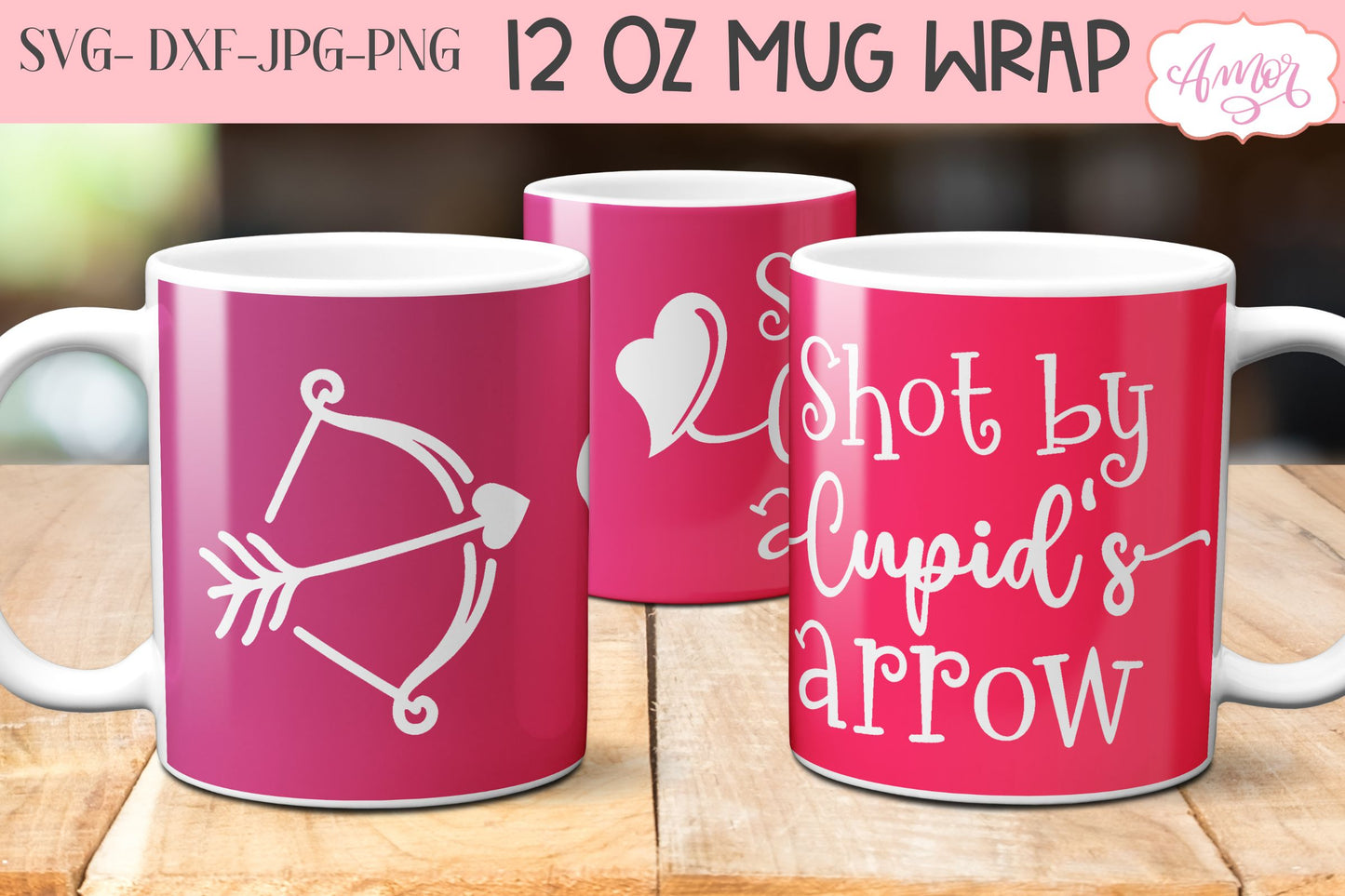 BUNDLE Valentines Mug Wraps SVG for 12oz mugs infusible ink