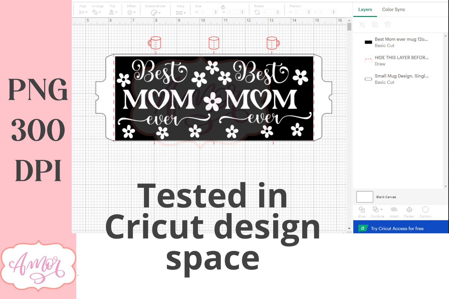 Best Mom Ever Mug Wrap SVG for Cricut infusible ink