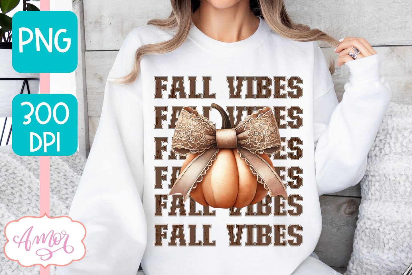 Fall vibes sublimation PNG | Coquette bow PNG design