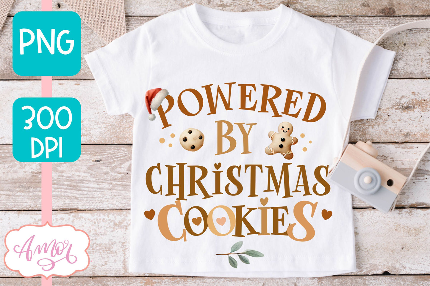 Powered by Christmas cookies PNG | Cute Christmas PNG