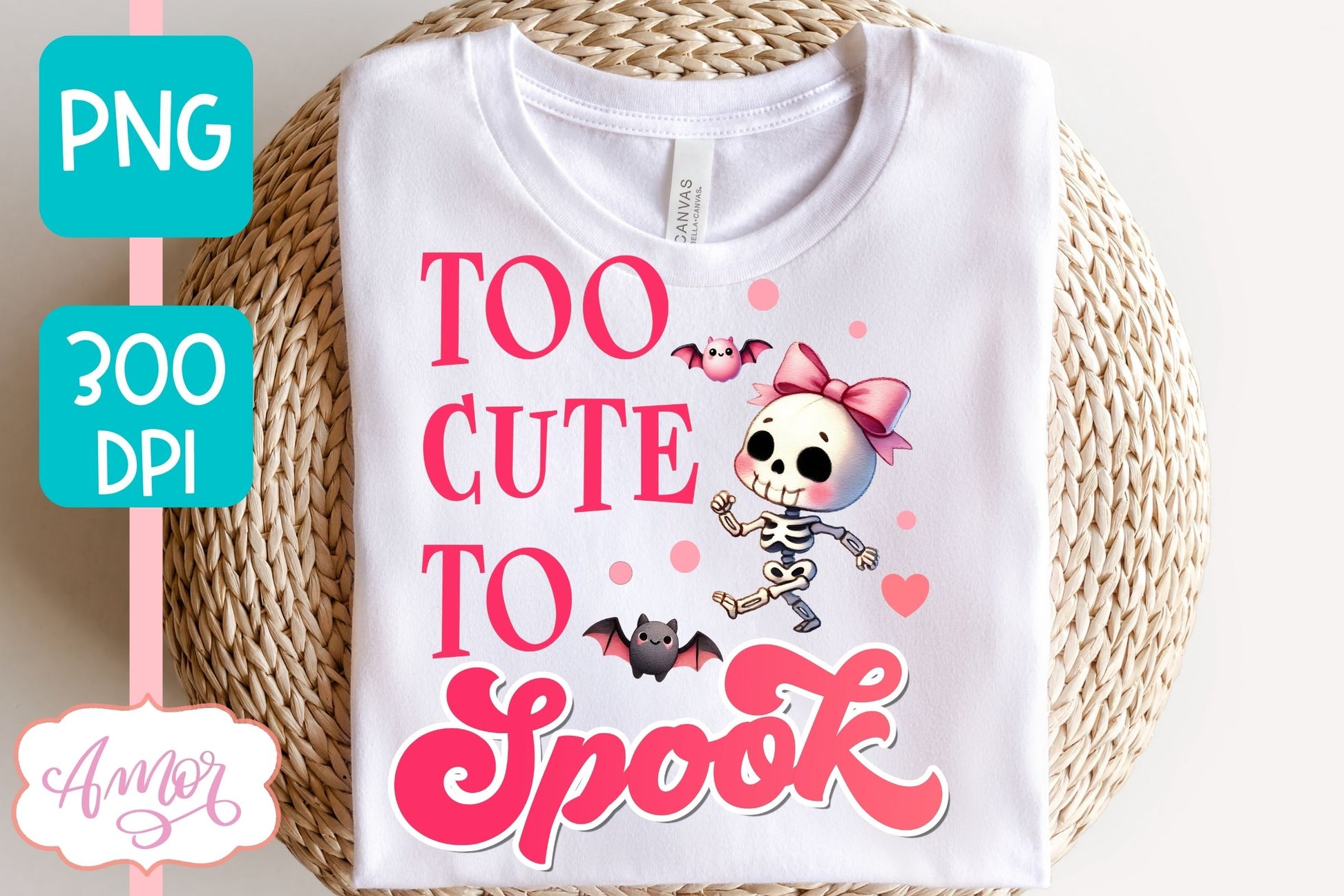 Too cute to spook PNG for sublimation | Pink Halloween PNG