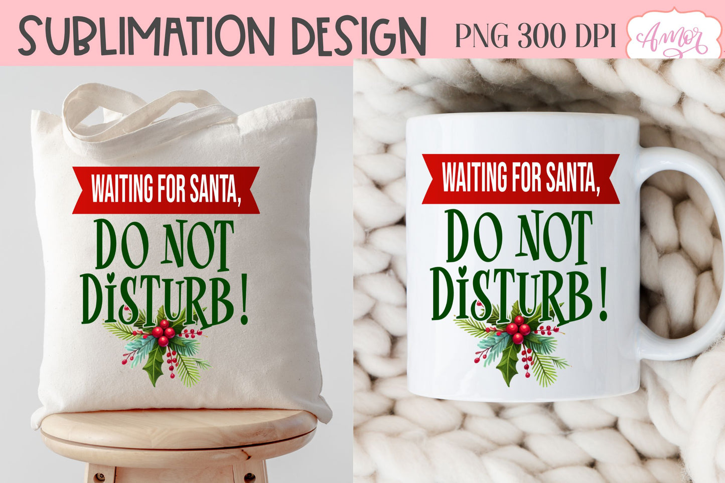 Funny Christmas PNG sublimation | Wainting for Santa PNG