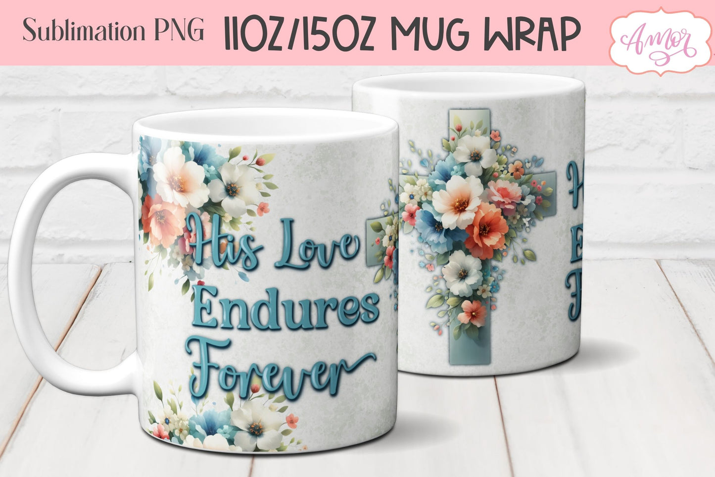 Christian Easter mug Wrap for sublimation for 11oz and 15oz