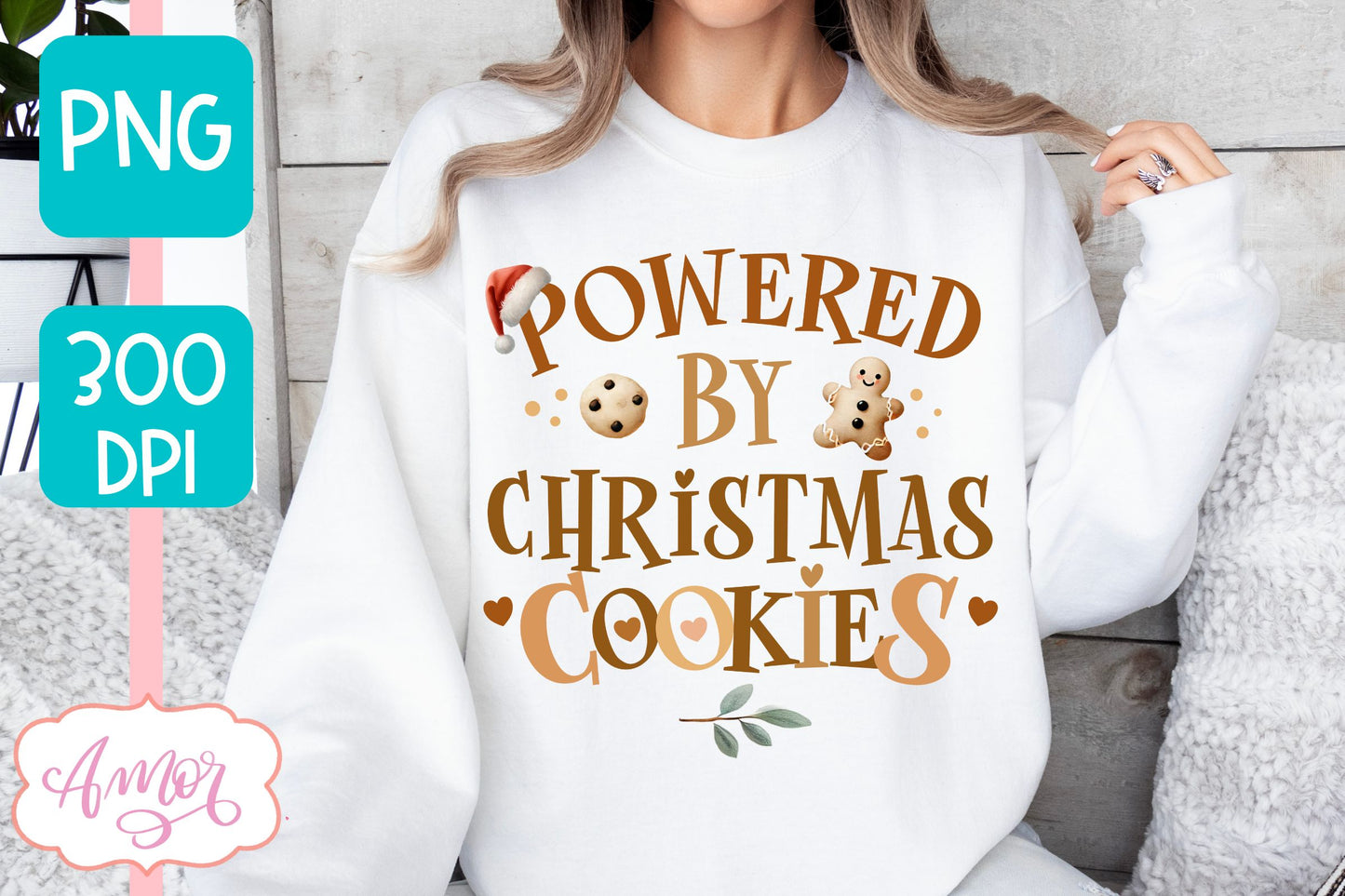 Powered by Christmas cookies PNG | Cute Christmas PNG