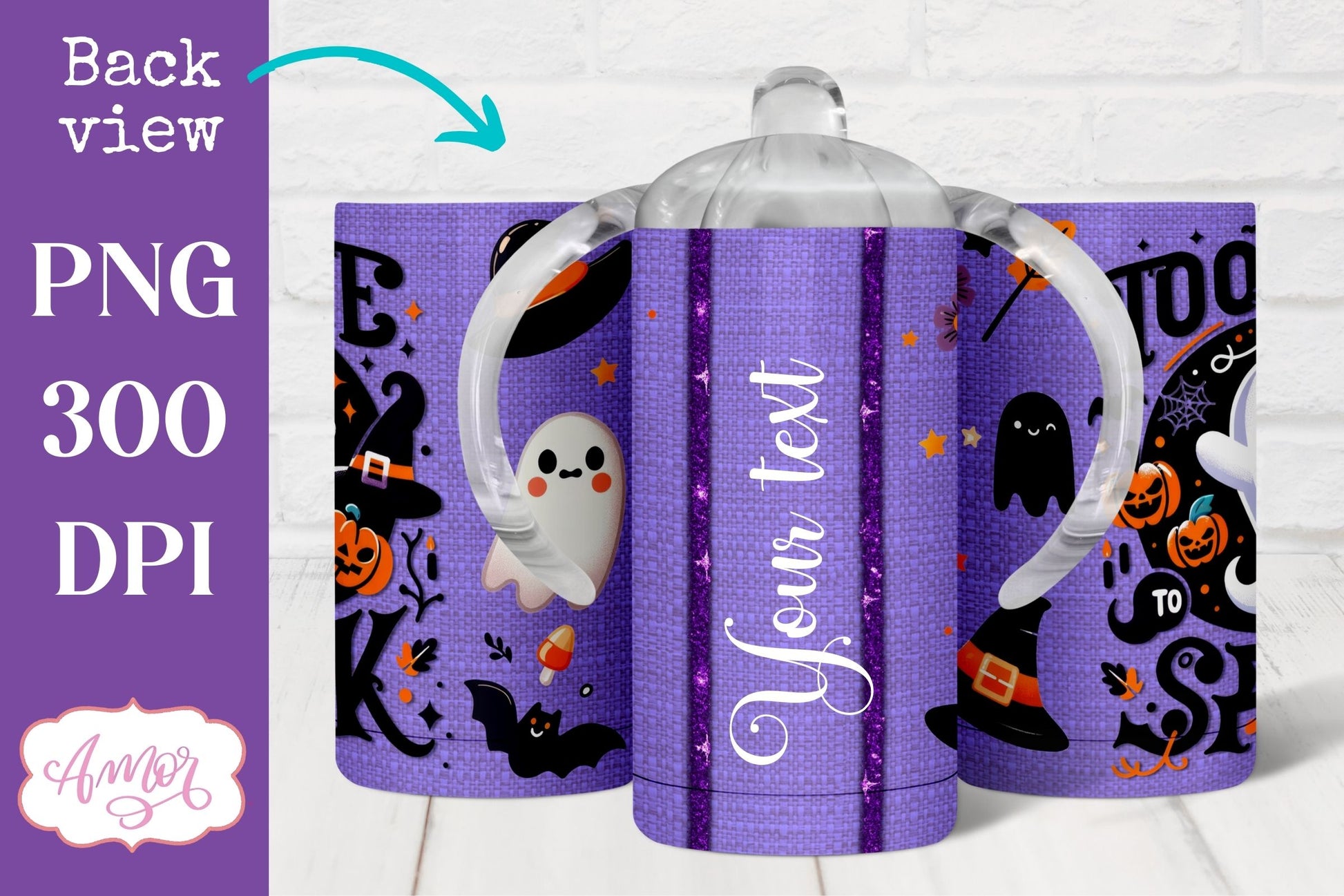 Too cute to spook sippy cup sublimation | Halloween PNG